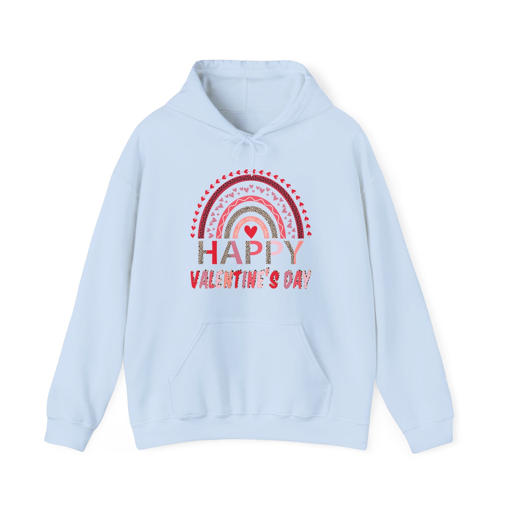 Happy Valentines Day Leopard Rainbow Red Women Valentine Men Hoodie Graphic Print Hooded Sweatshirt