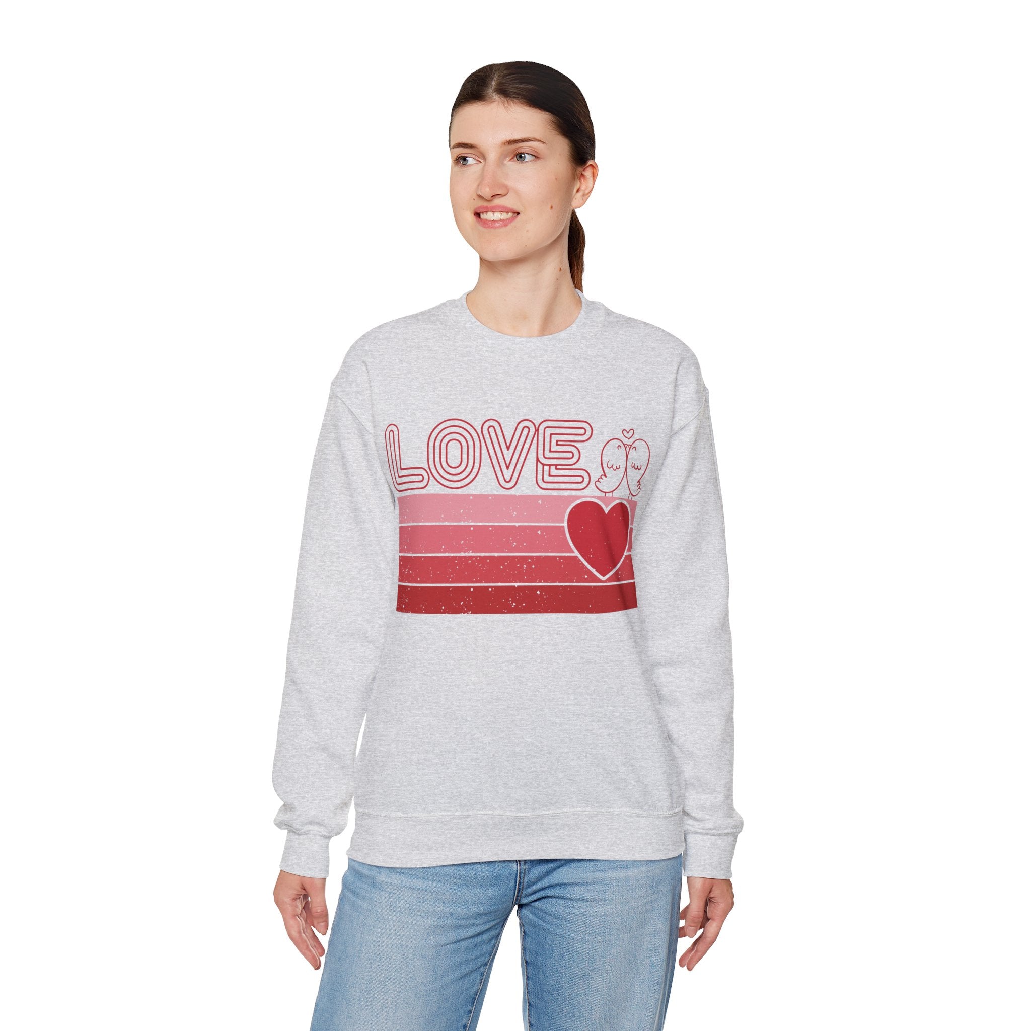 Retro Love Valentines Day Sweatshirt, Valentines Day Shirts For Woman, Heart Shirt, Cute Valentine Shirt, Valentines Day Gift, Valentines Gift