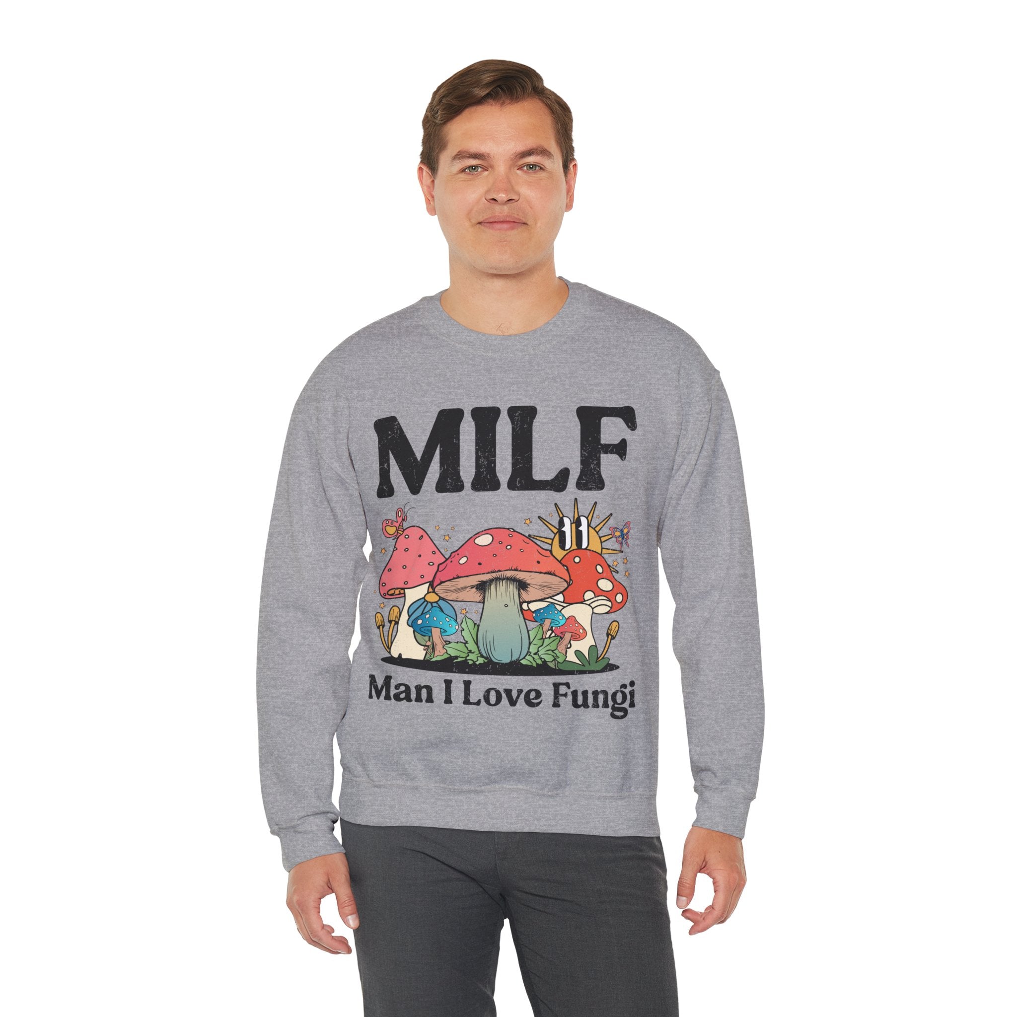 MILF Man I Love Fungi Sweatshirt, Retro Mushroom Shirt, Goblincore Sweatshirt, Cottagecore Sweater, Nature Lover Gift, Mycologist T-Shirt