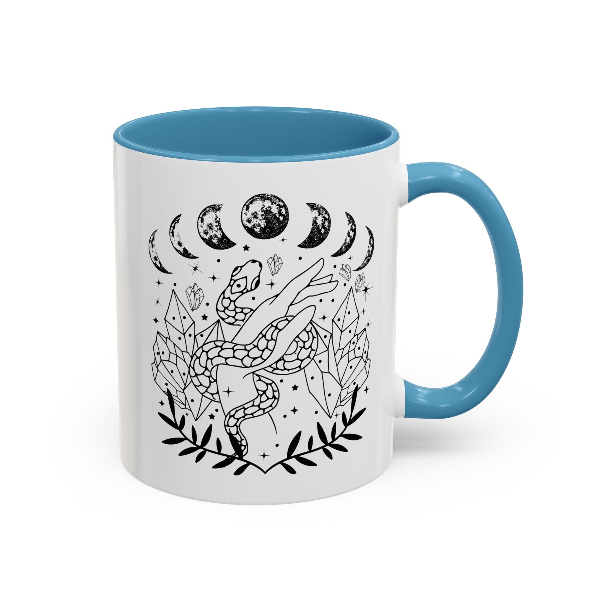 Celestial Snake Coffee Mug, Moon Phase Snake Mug, Coffee Mug, Unique Mystic Coffee Cup