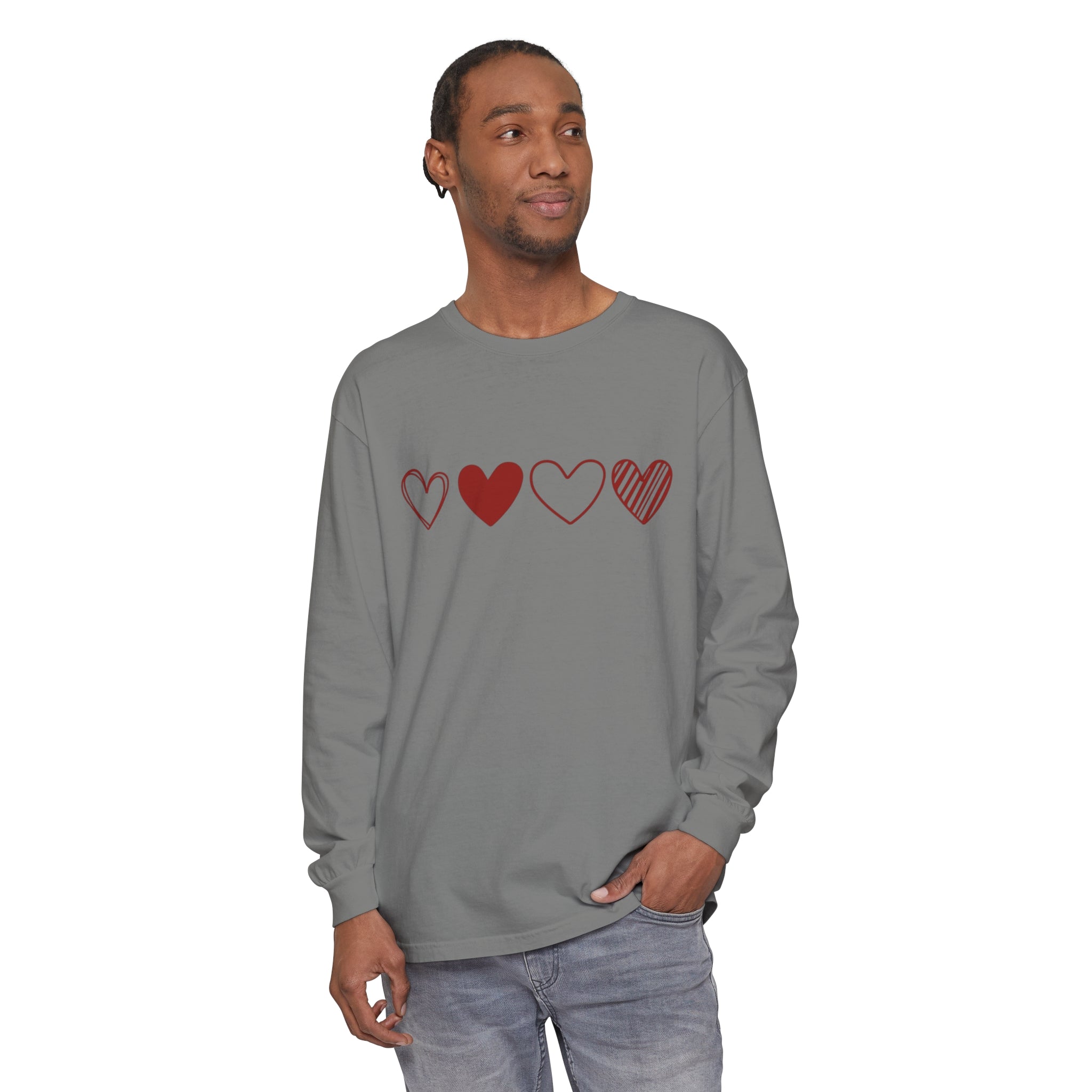 Heart Long Sleeve T-Shirt, Valentines Day Sweatshirt, Couple Gift Long Sleeve Shirt, Valentines Day Shirt, Heart Gift for Women, Valentine