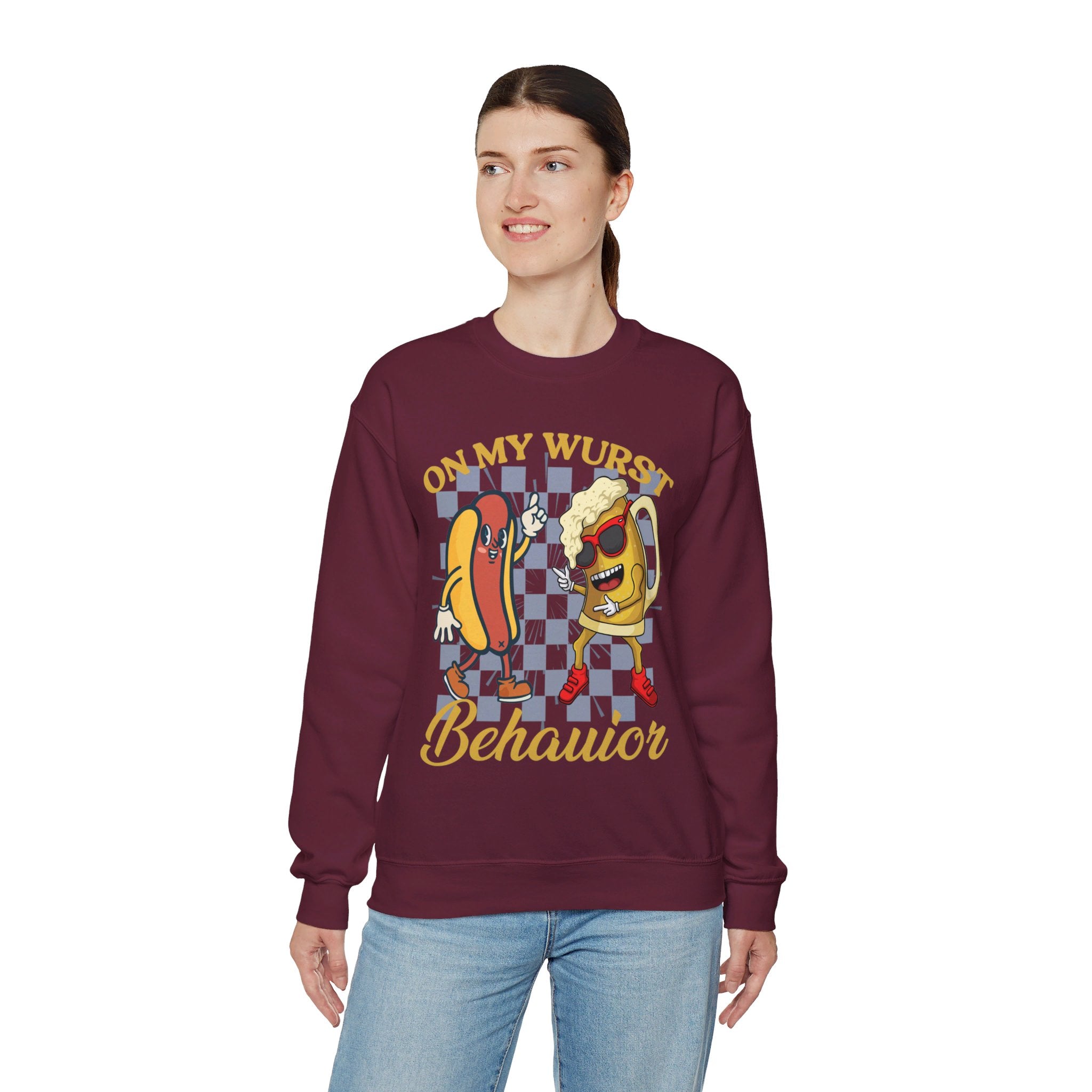 Funny Oktoberfest Sweatshirt, Wurst Behavior Schnitzel Faced Sweater, Group Drinking Shirts, Oktoberfest Shirts