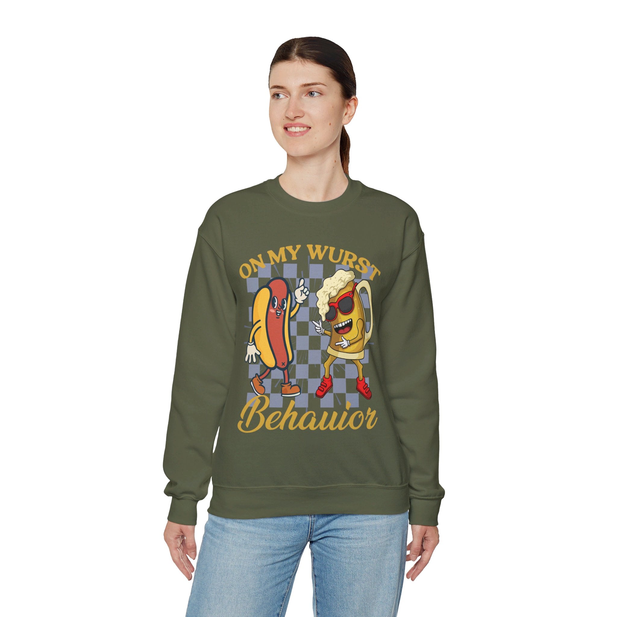 Funny Oktoberfest Sweatshirt, Wurst Behavior Schnitzel Faced Sweater, Group Drinking Shirts, Oktoberfest Shirts