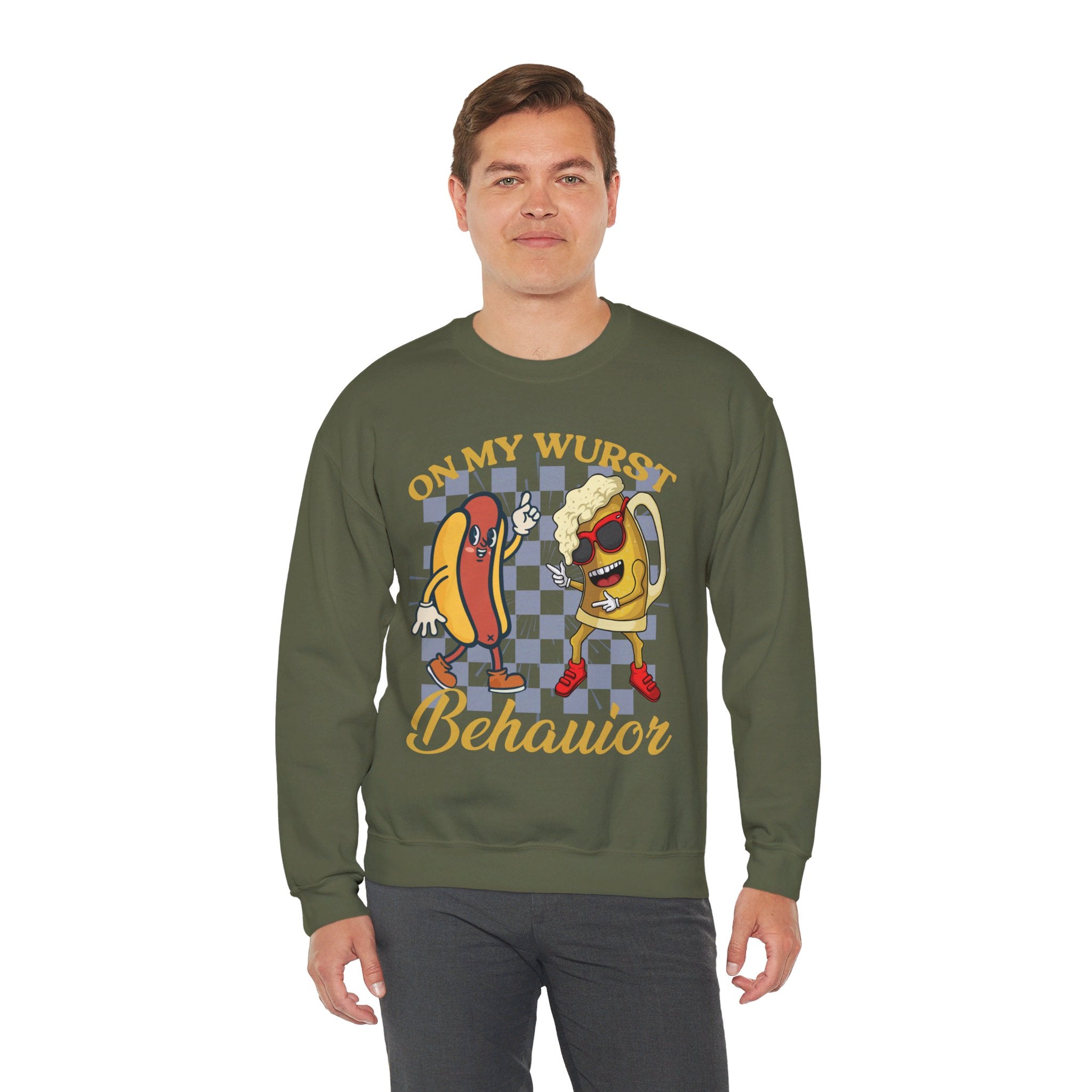 Funny Oktoberfest Sweatshirt, Wurst Behavior Schnitzel Faced Sweater, Group Drinking Shirts, Oktoberfest Shirts