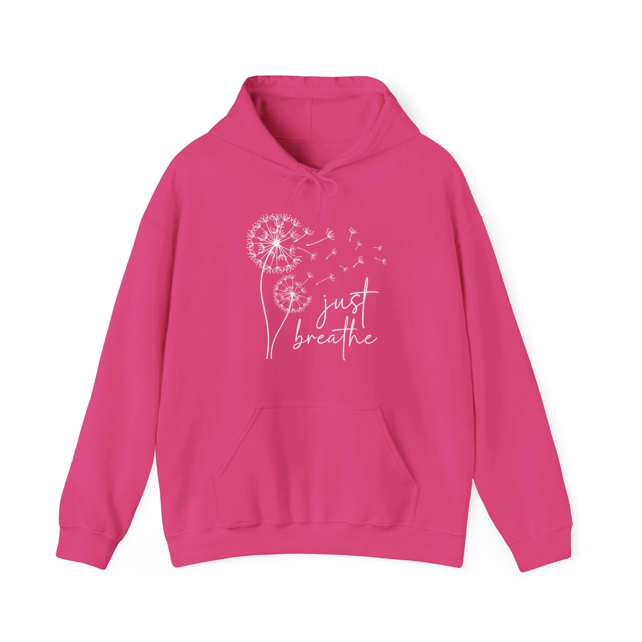 Just Breathe Hoodie, Blowing Dandelion Hoodie, Motivational Hoodie, Mental Health Hoodie, Yoga Sweater, Positive Clothing