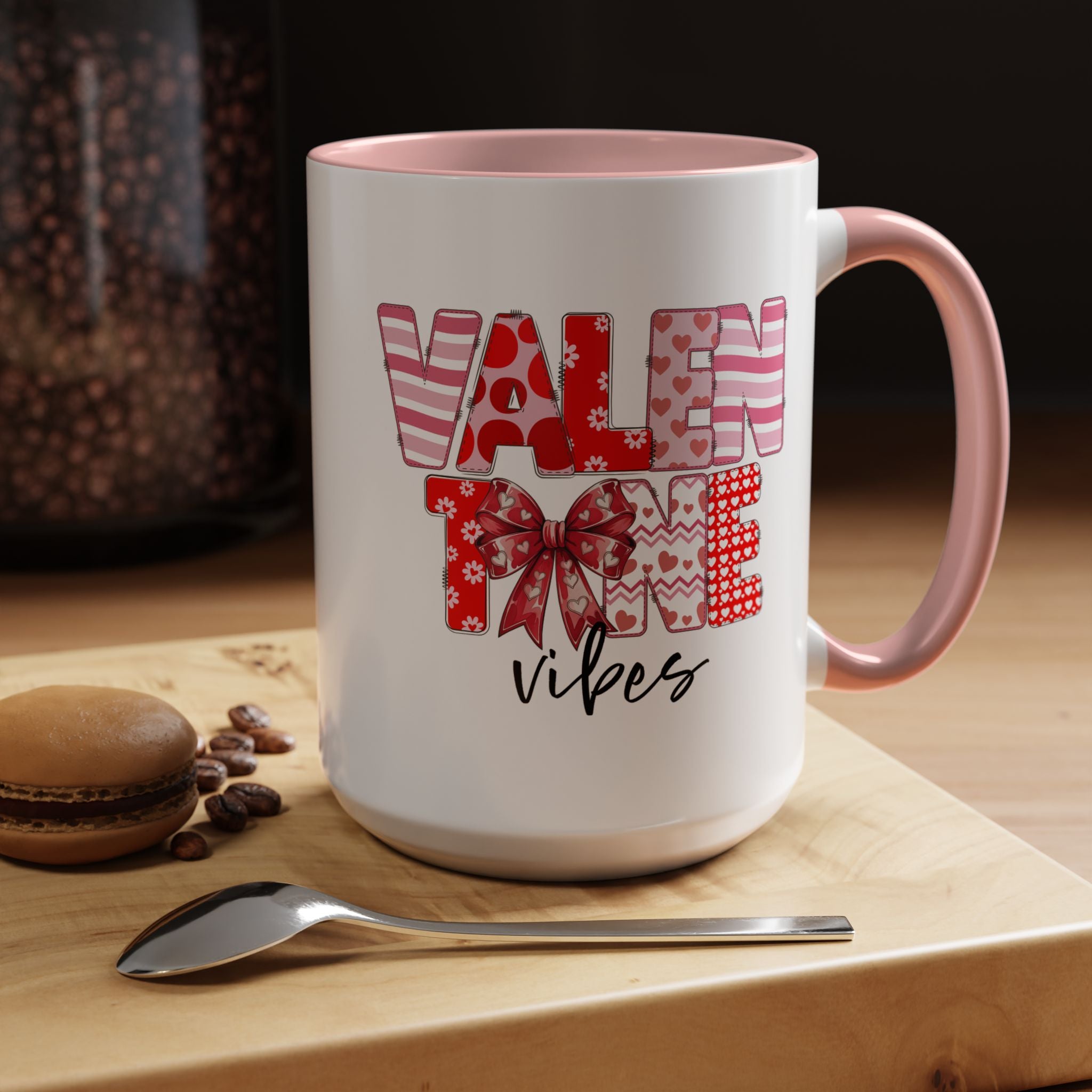 Valentine Vibes Coffee Mug, Coquette Valentine Vibes Mug, Brushstroke Valentine Coffee Cup, Gift For Her
