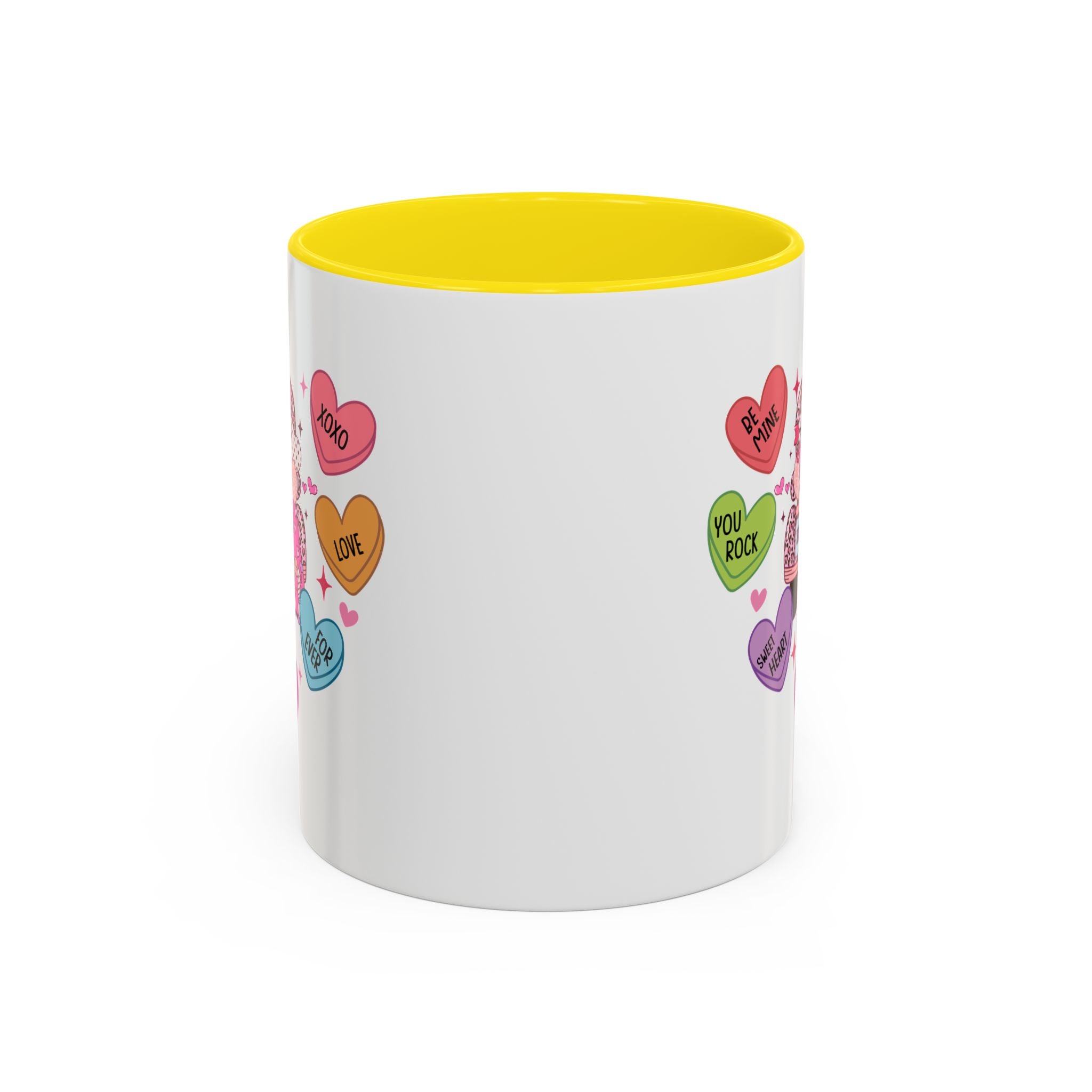 Candy Hearts Coffee Mug, Valentine's Conversation Hearts Mug, Valentines Day Coffee Mug, 15 oz 11 oz Mug, Pink Hearts Coffee Mug, Valentines Kitchen, Gift for Her