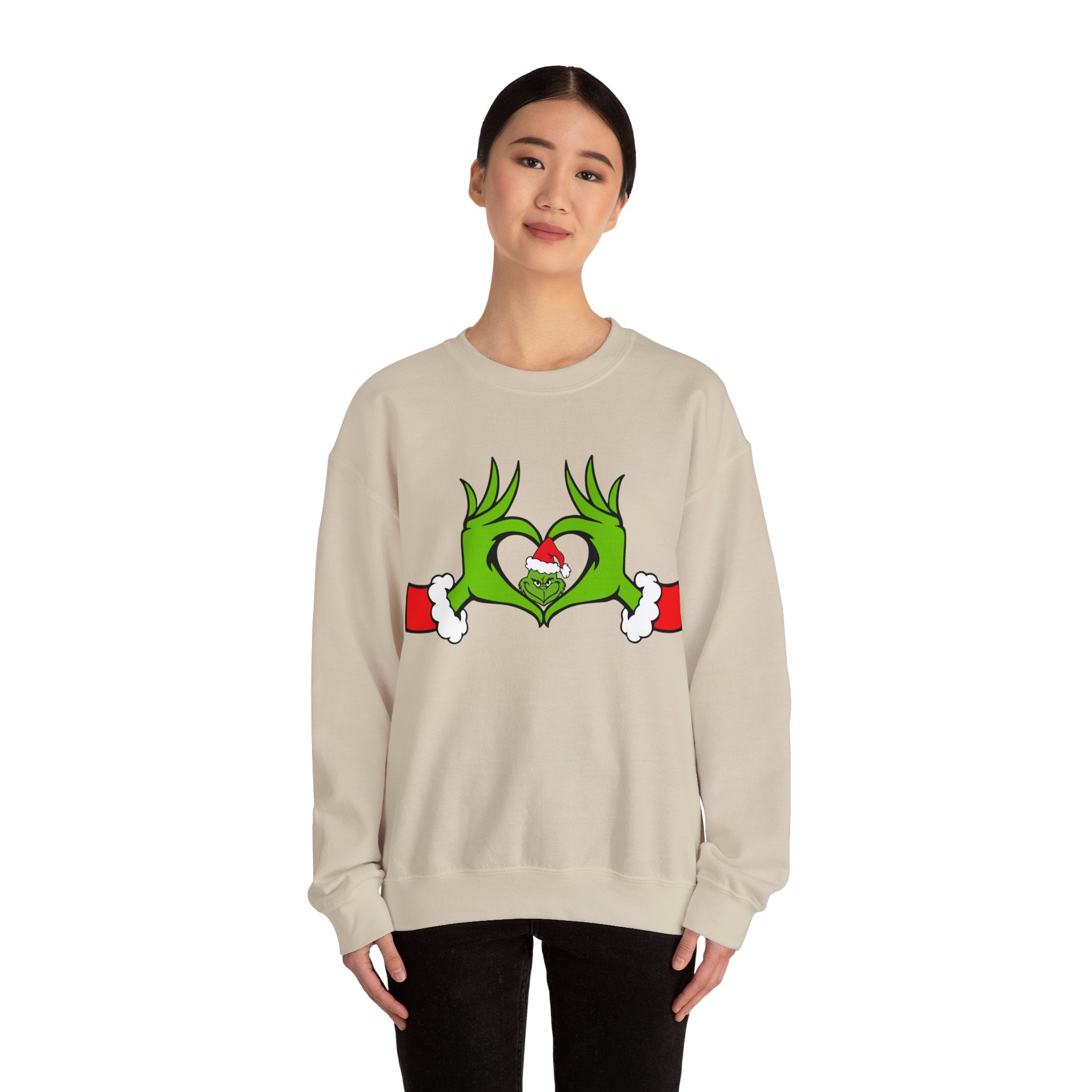 Christmas Heart Hands Graphic Sweatshirt, Christmas Sweatshirt, Xmas Clothing, Holiday Shirts, Christmas Gifts