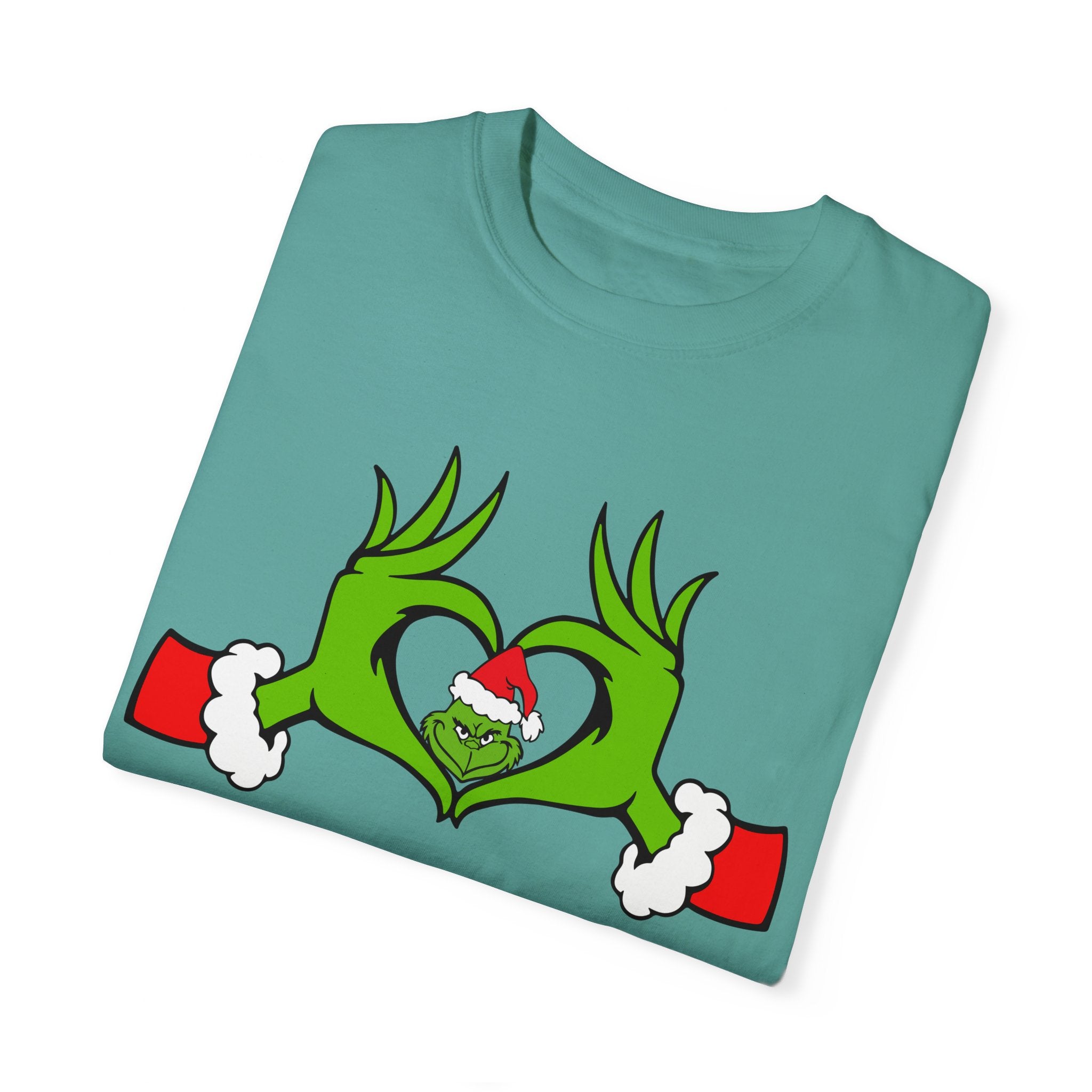 Grinch Heart Hands Graphic Tees, Grinch T-Shirt, Christmas Shirt, Xmas Clothing, Holiday T Shirts, Christmas Gifts, Christmas Party Shirt, Grinchmas T-shirt