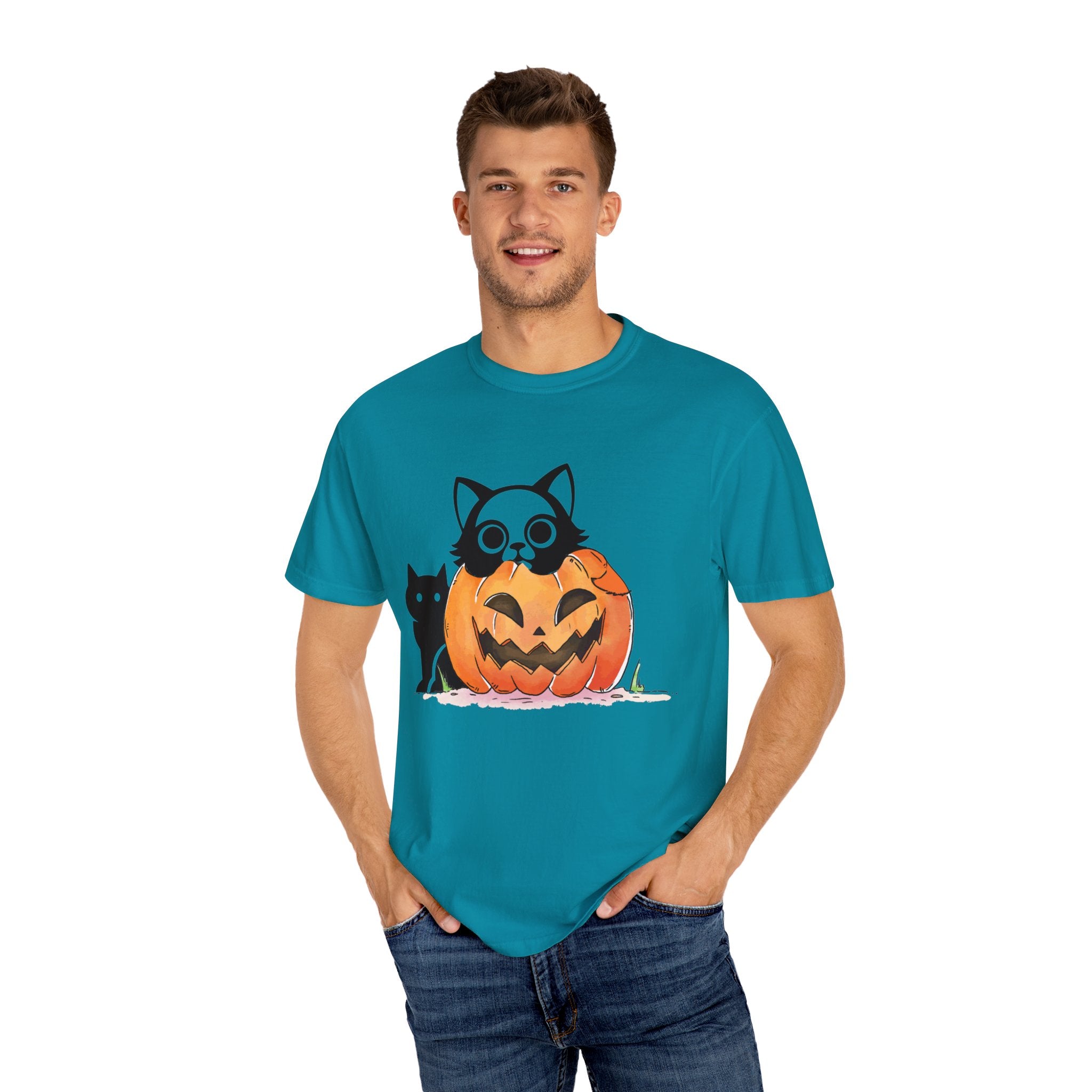 Vintage 90s Cat Halloween Shirt, Retro Halloween Shirt, Spooky Season Tee, Pumpkin Shirt, Halloween Shirt, Vintage Halloween Shirt