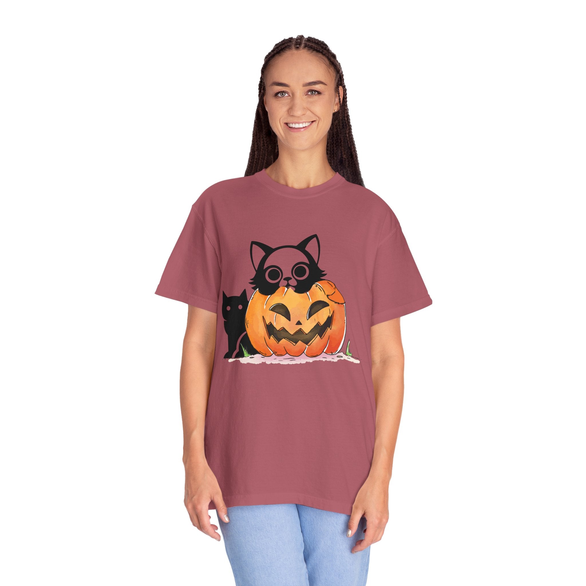 Vintage 90s Cat Halloween Shirt, Retro Halloween Shirt, Spooky Season Tee, Pumpkin Shirt, Halloween Shirt, Vintage Halloween Shirt