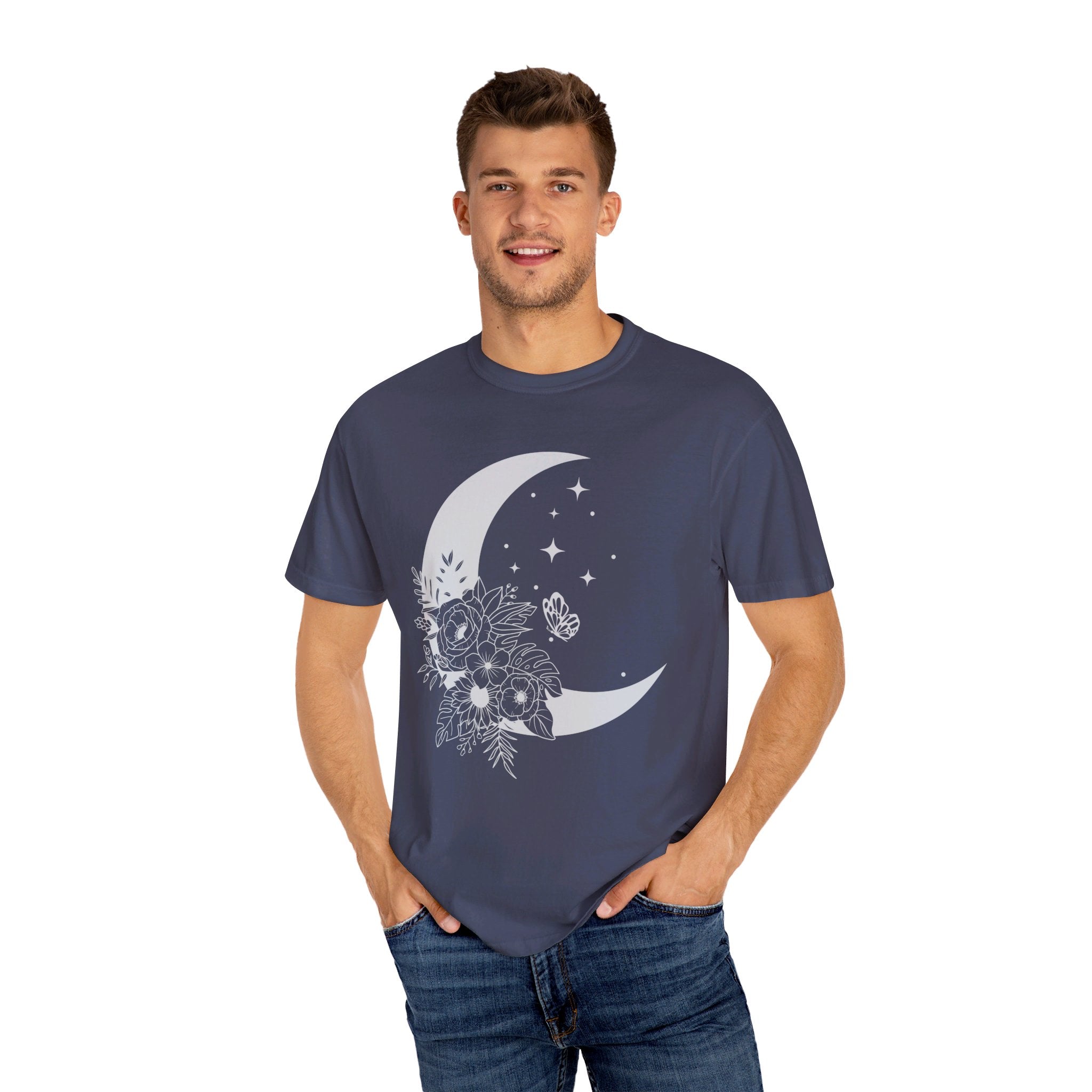 Floral Moon Shirt, Moon Shirt, Mystical Shirt, Moon Phases Shirt, Moon Boho Shirt, Astronomy T-Shirt, Wild Flower Tee, Wild Moon Shirt