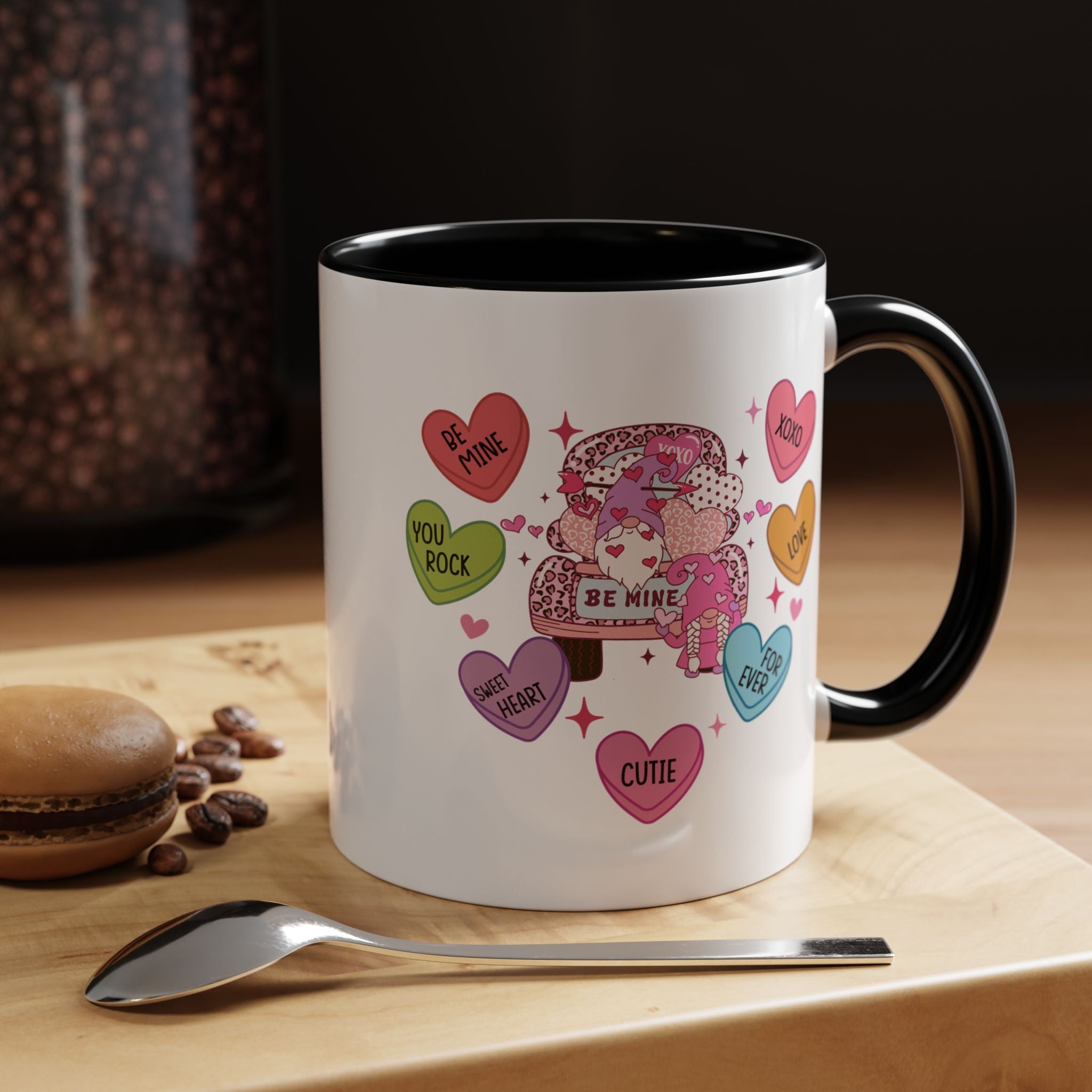 Candy Hearts Coffee Mug, Valentine's Conversation Hearts Mug, Valentines Day Coffee Mug, 15 oz 11 oz Mug, Pink Hearts Coffee Mug, Valentines Kitchen, Gift for Her