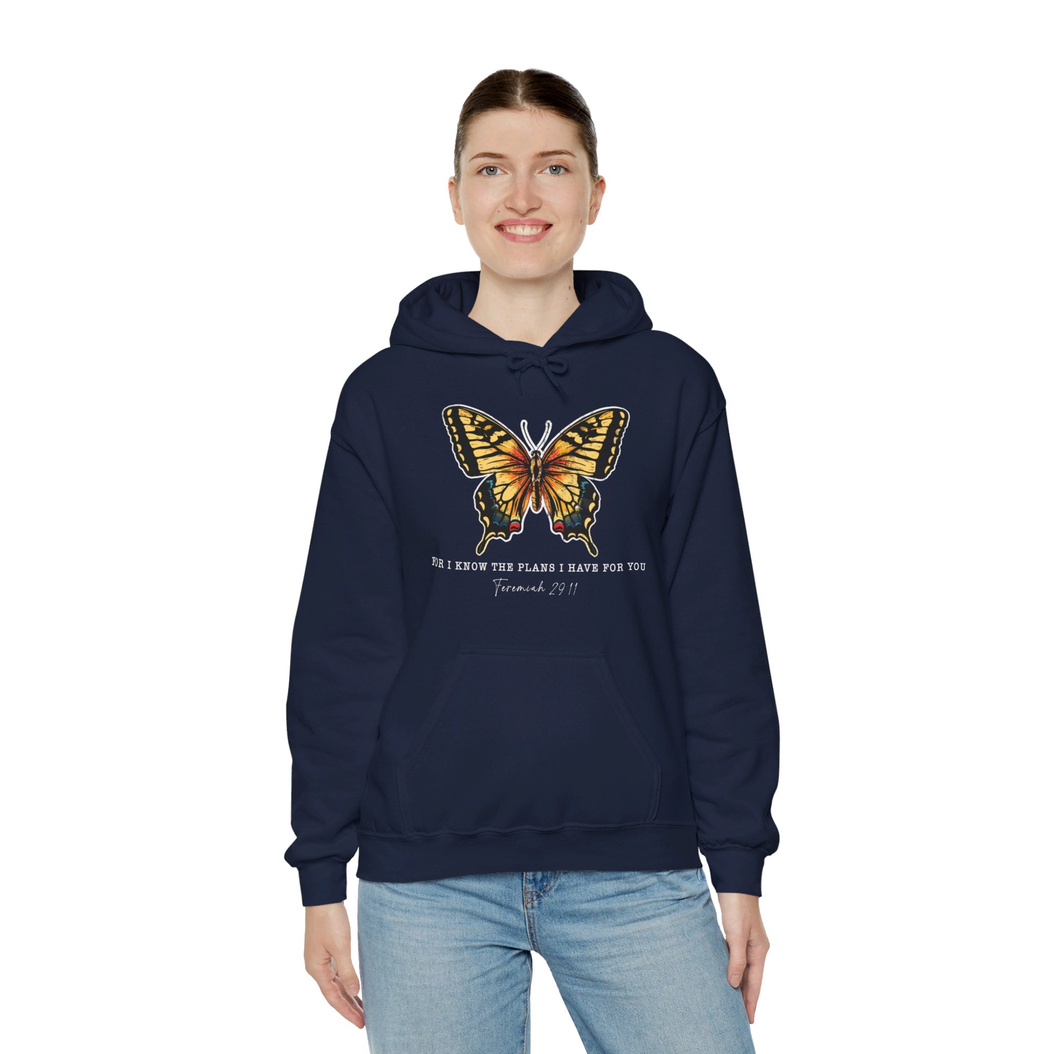 For I Know the Plans I Have For You, Butterfly Bible Verse Hoodie, Jeremiah 29:11, Religious Shirt, Fall Shirt, Butterfly Graphic