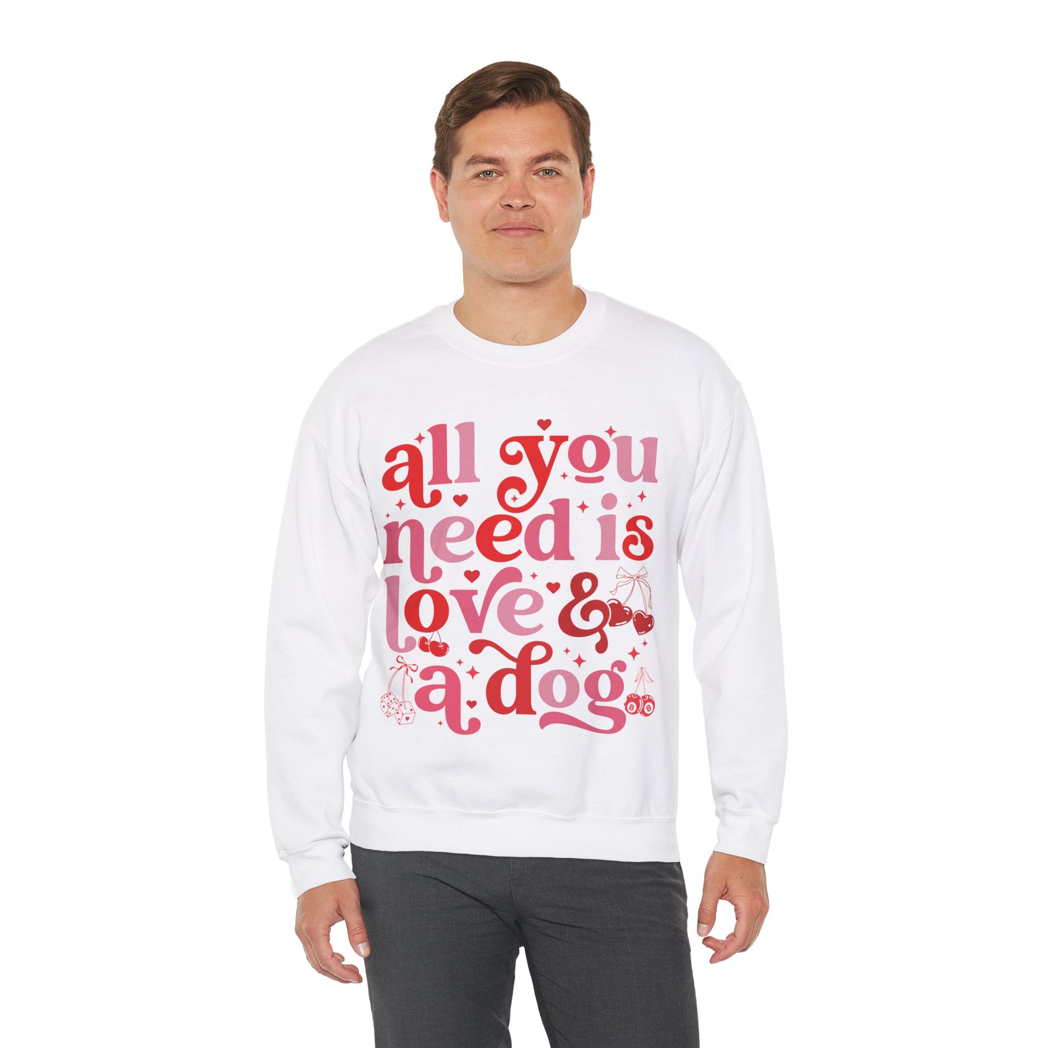 Dog Mom Sweatshirt Valentines, All You Need Is Love Sweatshirt, Womens Dog Lover Shirt, Dog Mama Sweatshirt, All You Need Is Love and a Dog