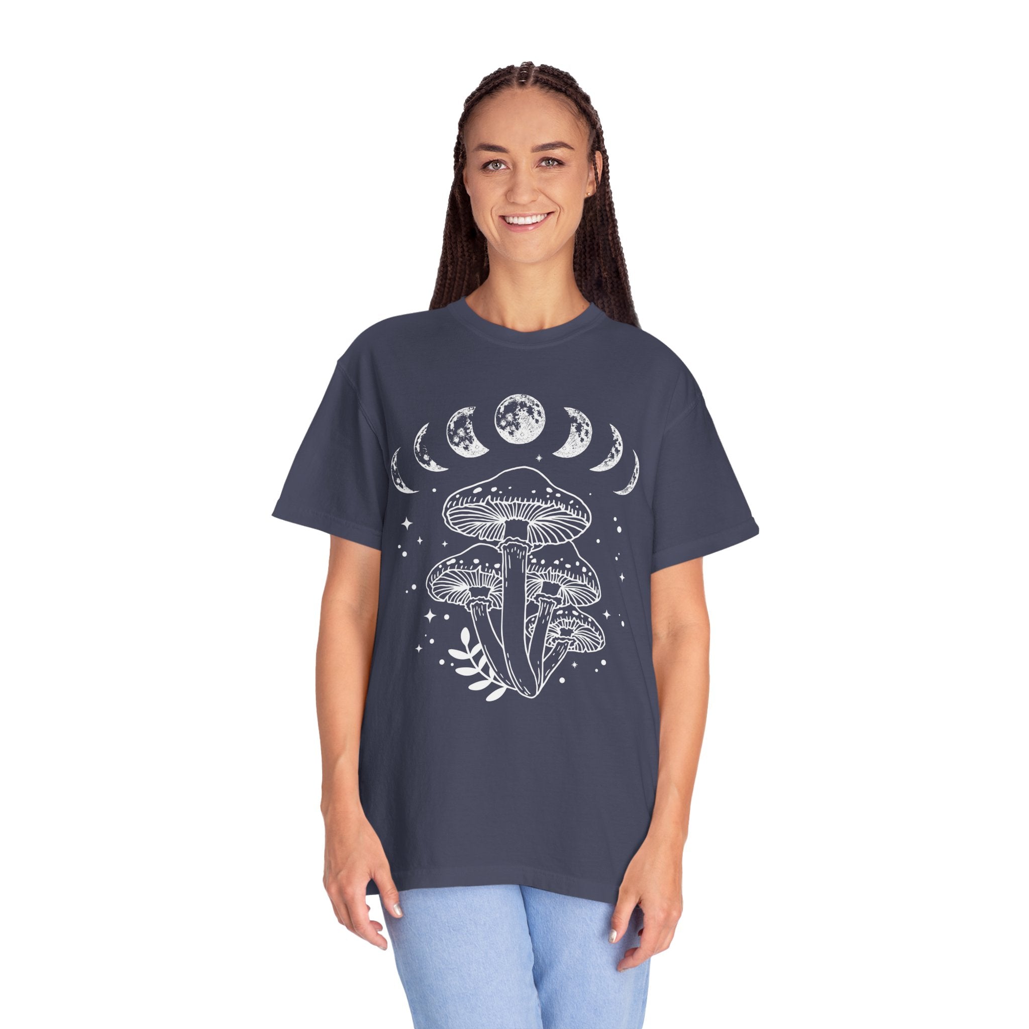 Mushroom Shirt, Moon Phases And Mushrooms T-shirt ,Magical Celestial Fungi Shirt, Goblincore Aesthetic, Cottagecore Mushroom