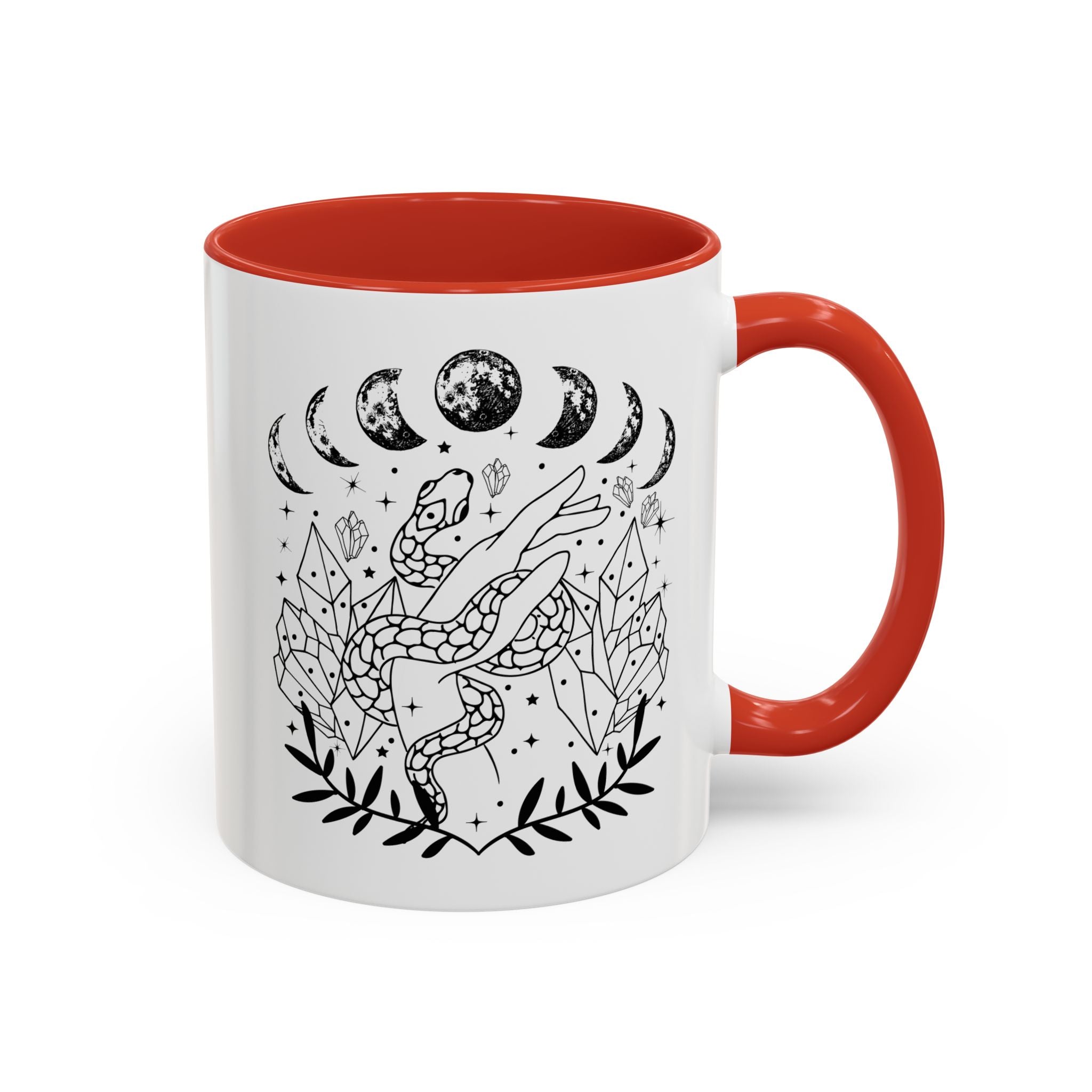 Celestial Snake Coffee Mug, Moon Phase Snake Mug, Coffee Mug, Unique Mystic Coffee Cup