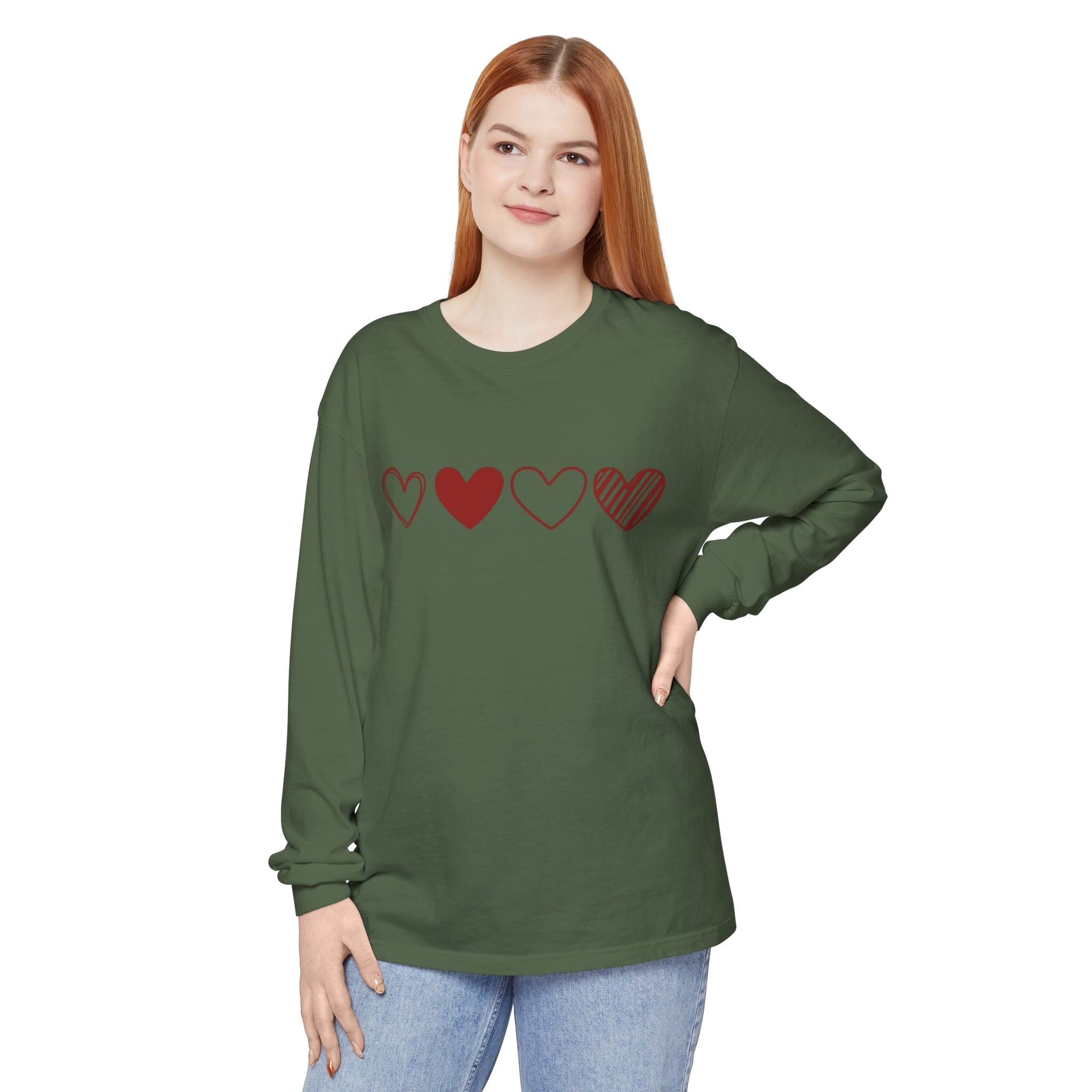 Heart Long Sleeve T-Shirt, Valentines Day Sweatshirt, Couple Gift Long Sleeve Shirt, Valentines Day Shirt, Heart Gift for Women, Valentine