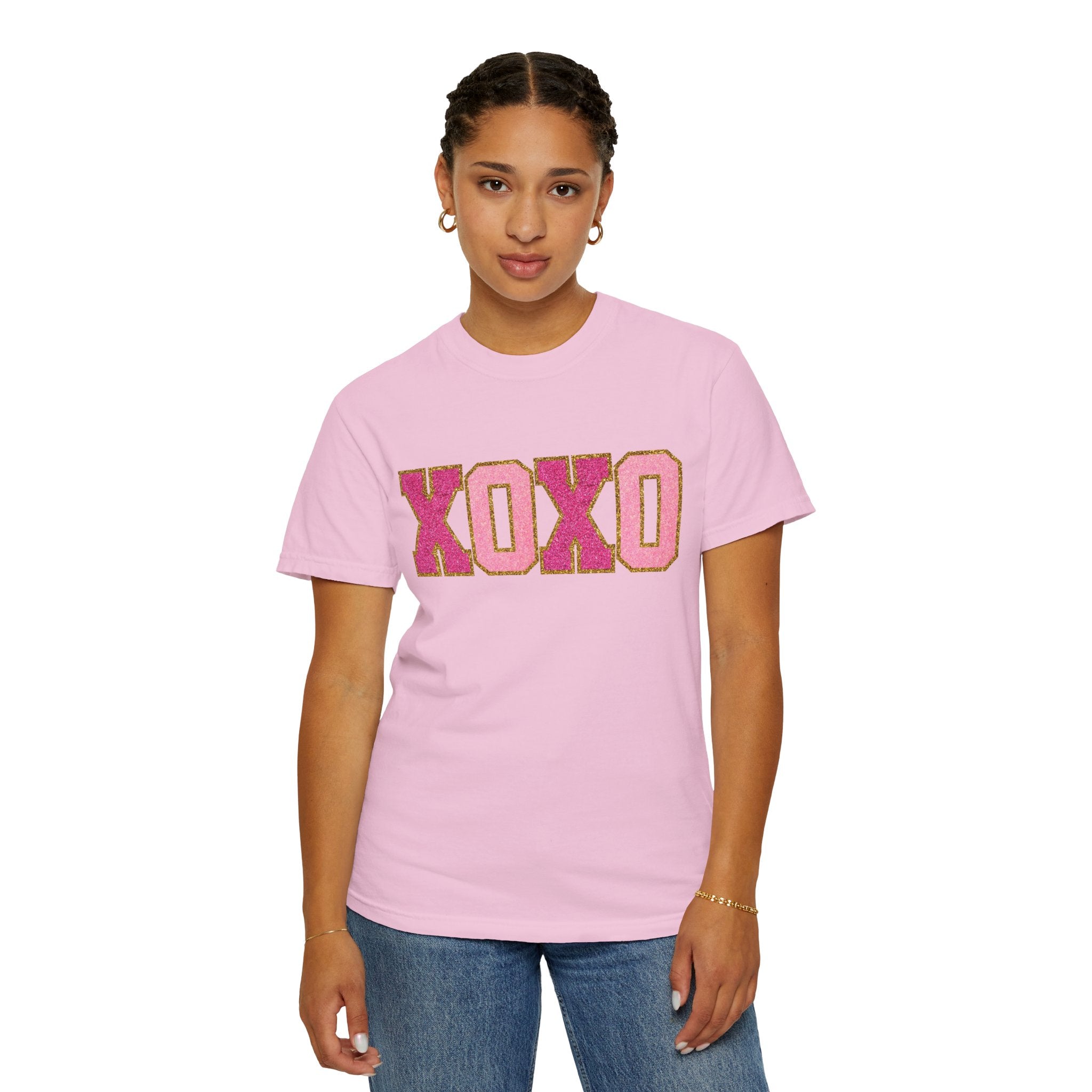 XOXO Valentine's Day Shirt, Faux Chenille Hugs and Kisses TShirt, Girlfriend Valentine Gift, Valentines Day Gift for Her, Love Wins Shirt