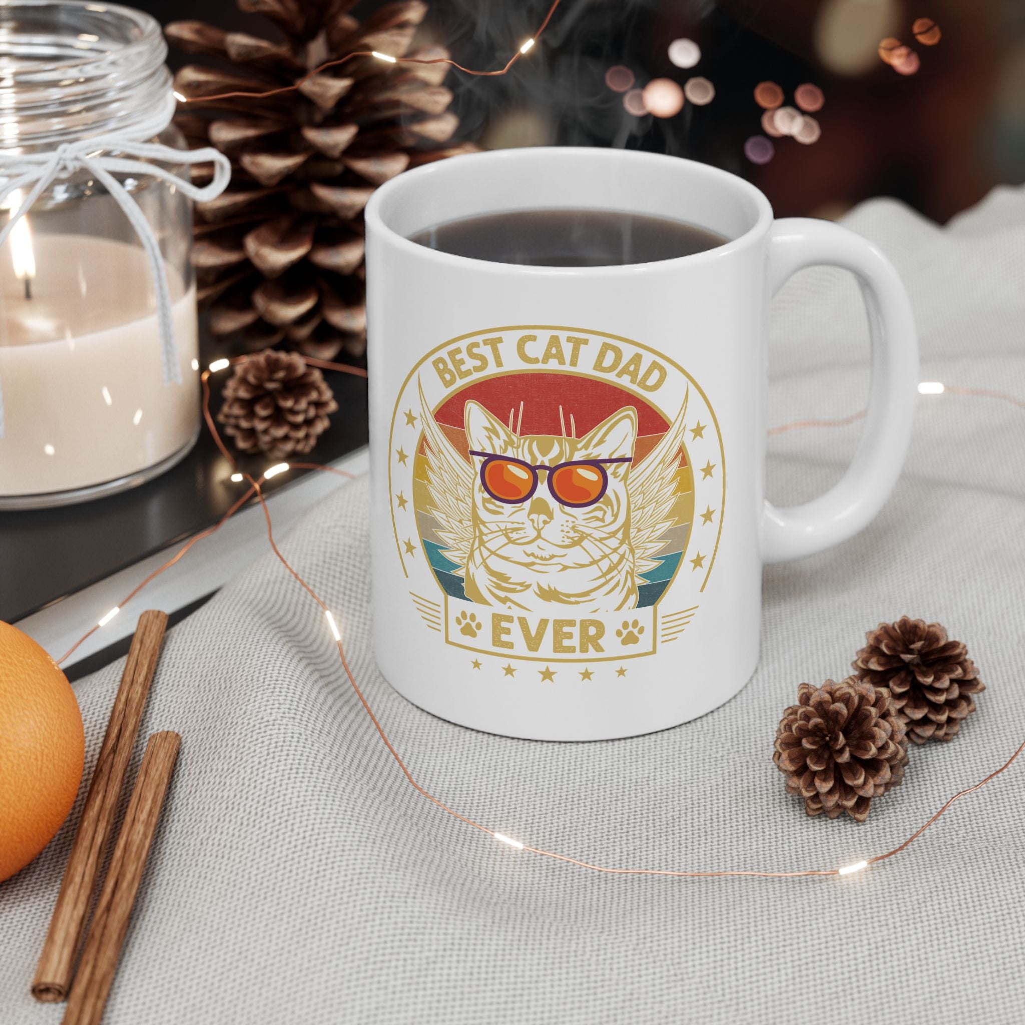 Best Cat Dad Ever Mug Gift For Cat Dad Mug Vintage Cat Dad Retro Gift Cat Dad Fathers Day Gift Cat Dad Coffee Mug Retro Cat Dad Gift Fathers