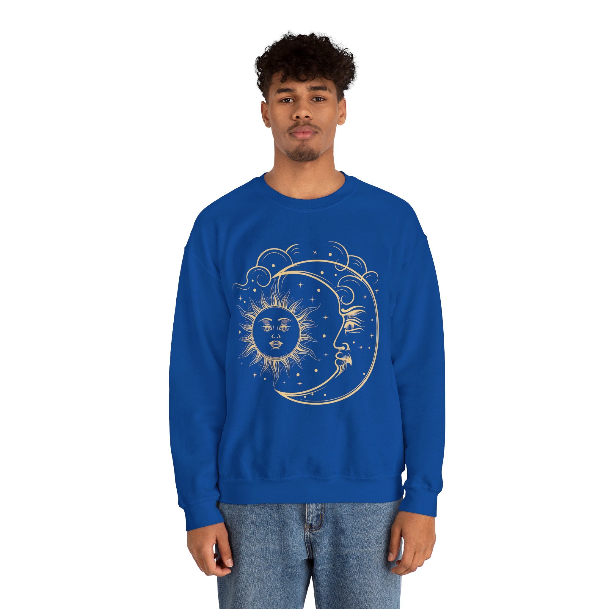 Sun and Moon Crewneck, Celestial Sweatshirt, Boho Sun and Moon Shirt, Hippie Hoodie, Retro Shirt, Vintage Style