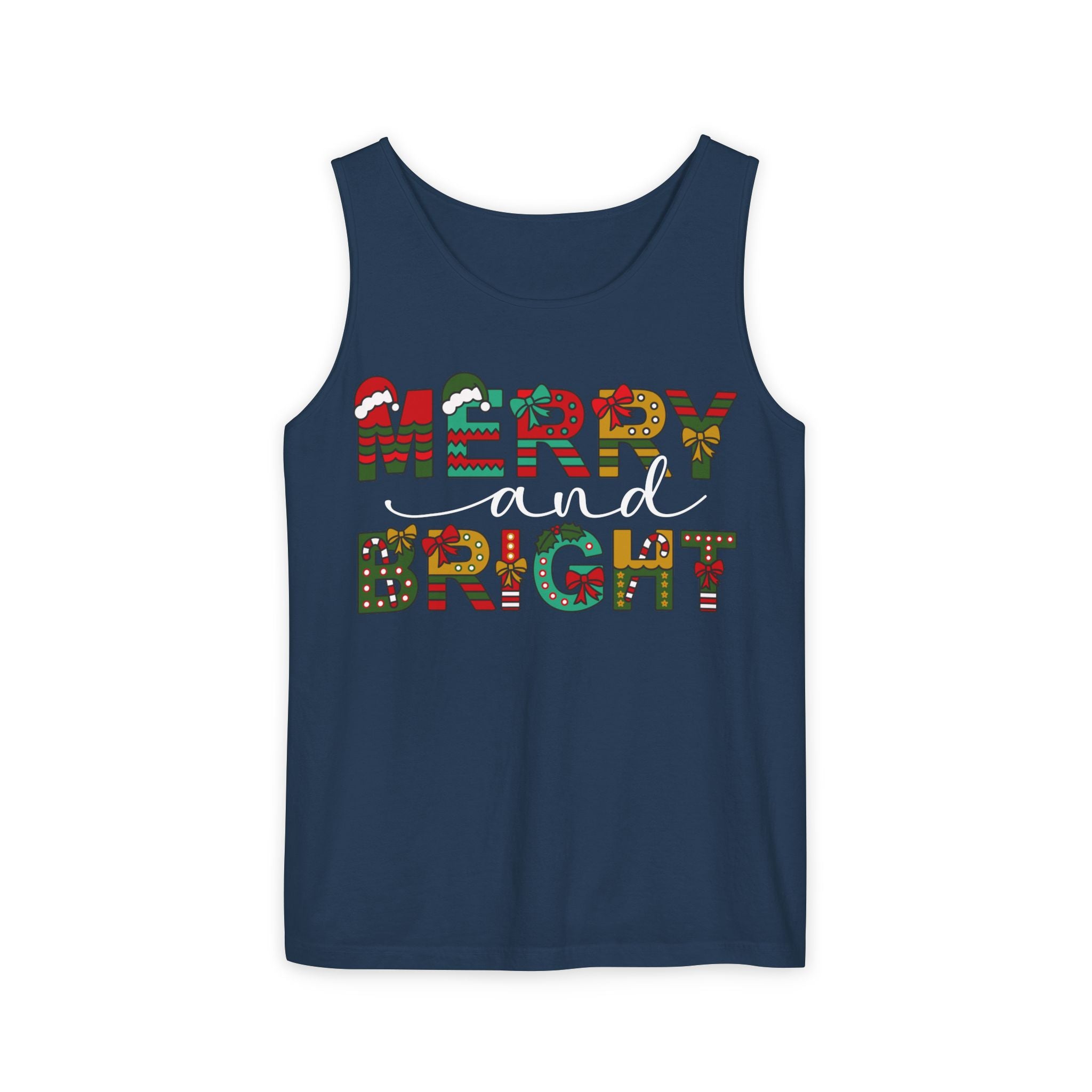 Merry and Bright Tank Top, Merry and Bright Christmas Tank Top, Holiday Shirt for Women, Unique Holiday Gift, Christmas Party Outfit, Xmas Shirts