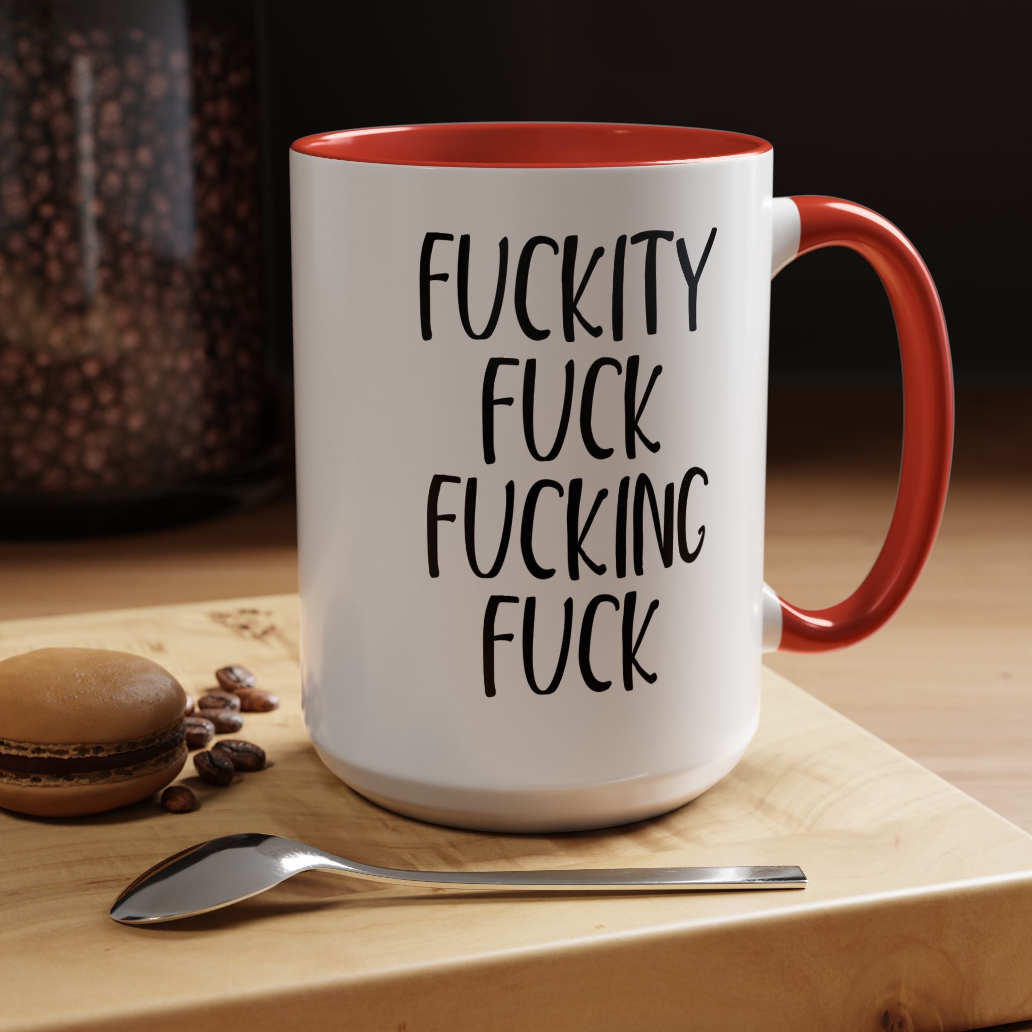 Fuckity Fuck Mug, Sarcastic Coffee Mug, Funny Birthday Gift, Large Coffee Mug, Double Sided Minimalist Mug, Gag Gifts for Men, Snarky Mugs