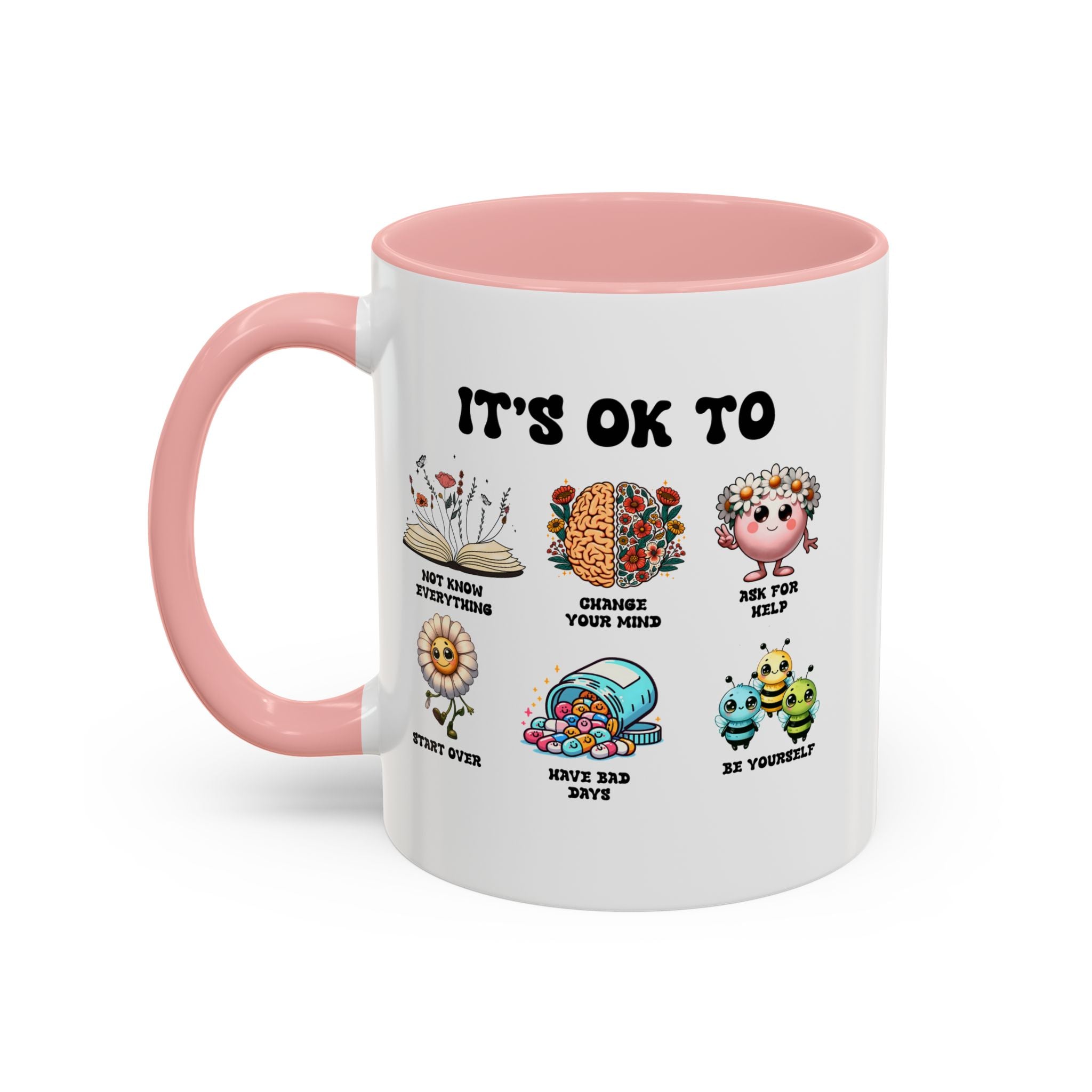 Teacher Coffee Mug, Mental Health Mug, Feeling Positive Mug, Diversity, Be Yourself, Therapist School Counselor Mug its ok