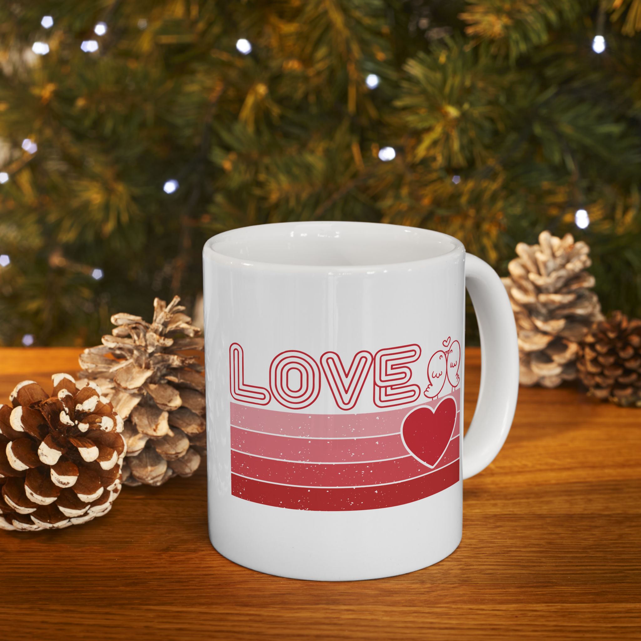 Retro Love Valentines Day Mug, Valentines Day Coffee Mug, Heart Coffee Cup, Cute Valentine Mug, Valentines Day Gift, Valentines Gift