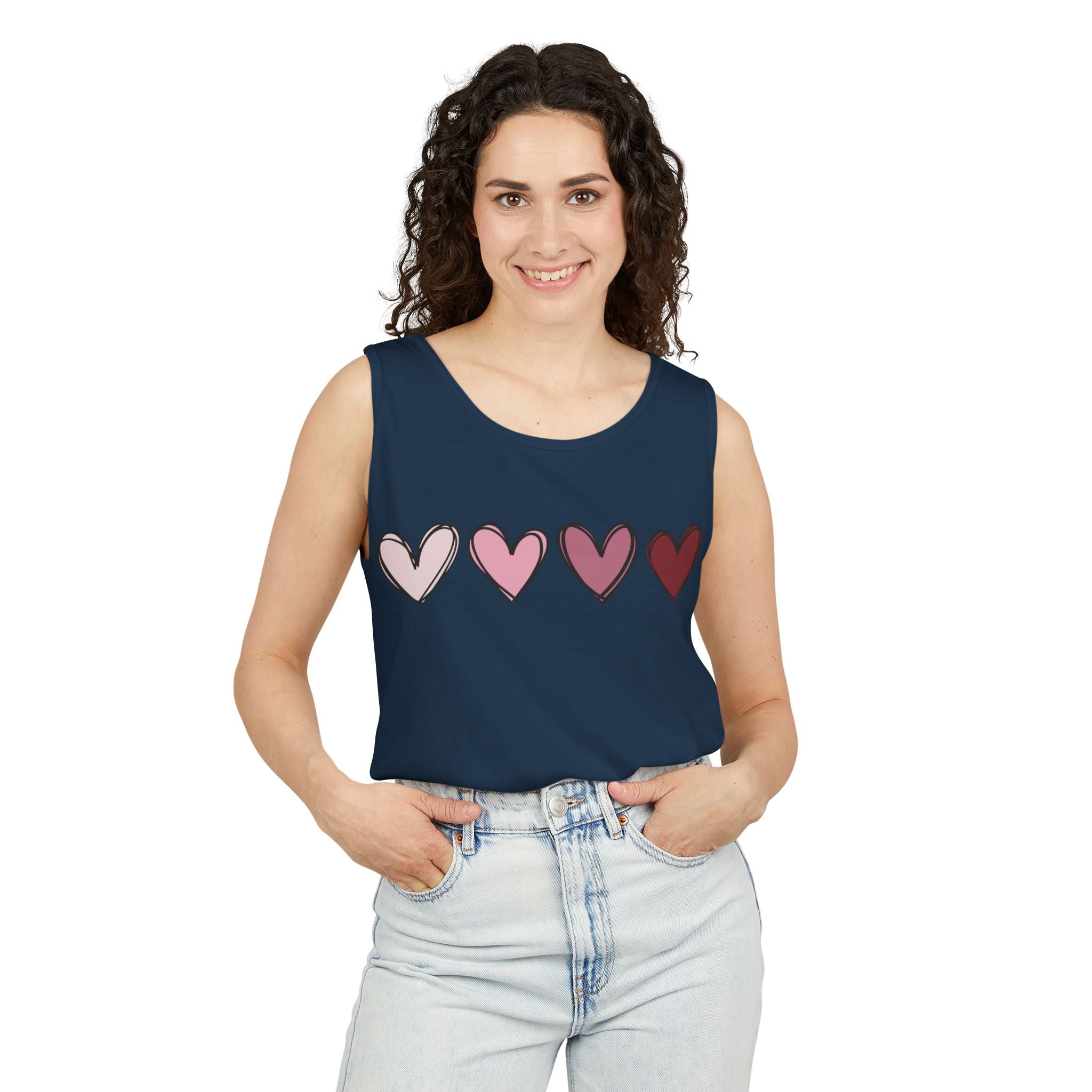 Valentine Double Heart Tank Top, Cute Valentine Shirt, Valentine Tank Top, Vintage Valentine Shirt, Love Heart Tee