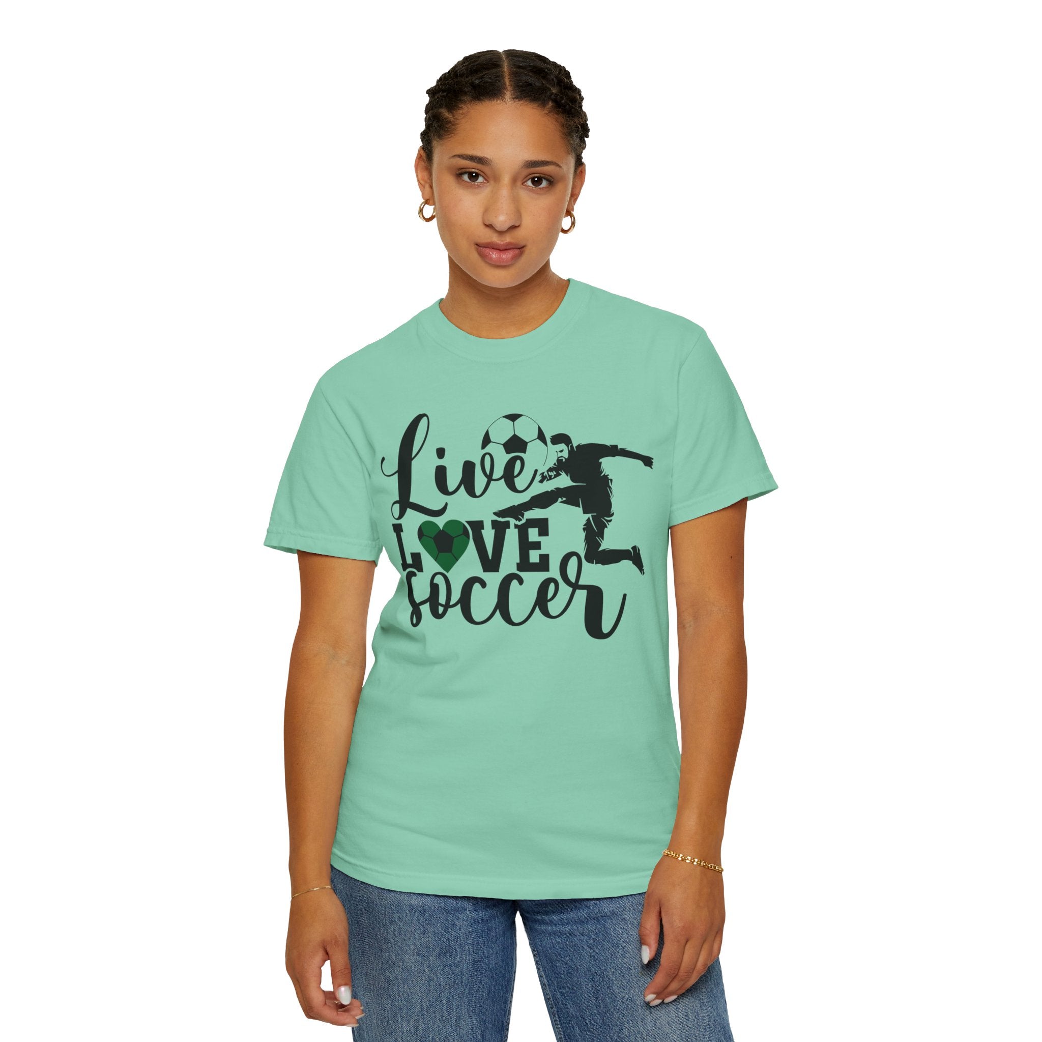 Live Love Soccer T-Shirt With Soccer Ball For Soccer Players