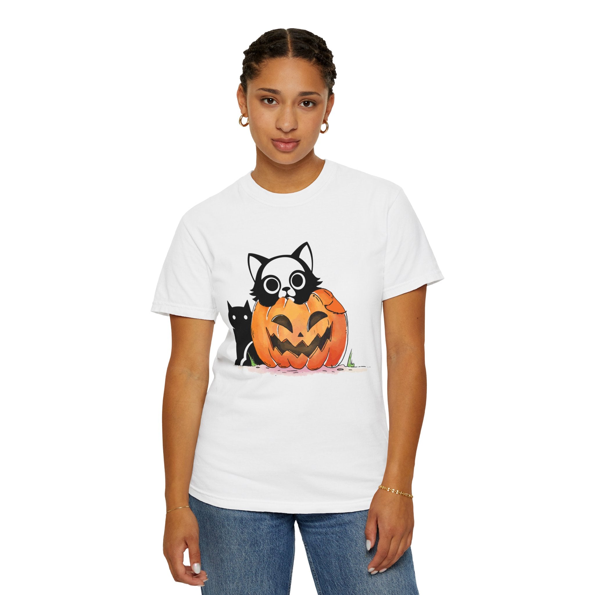 Vintage 90s Cat Halloween Shirt, Retro Halloween Shirt, Spooky Season Tee, Pumpkin Shirt, Halloween Shirt, Vintage Halloween Shirt