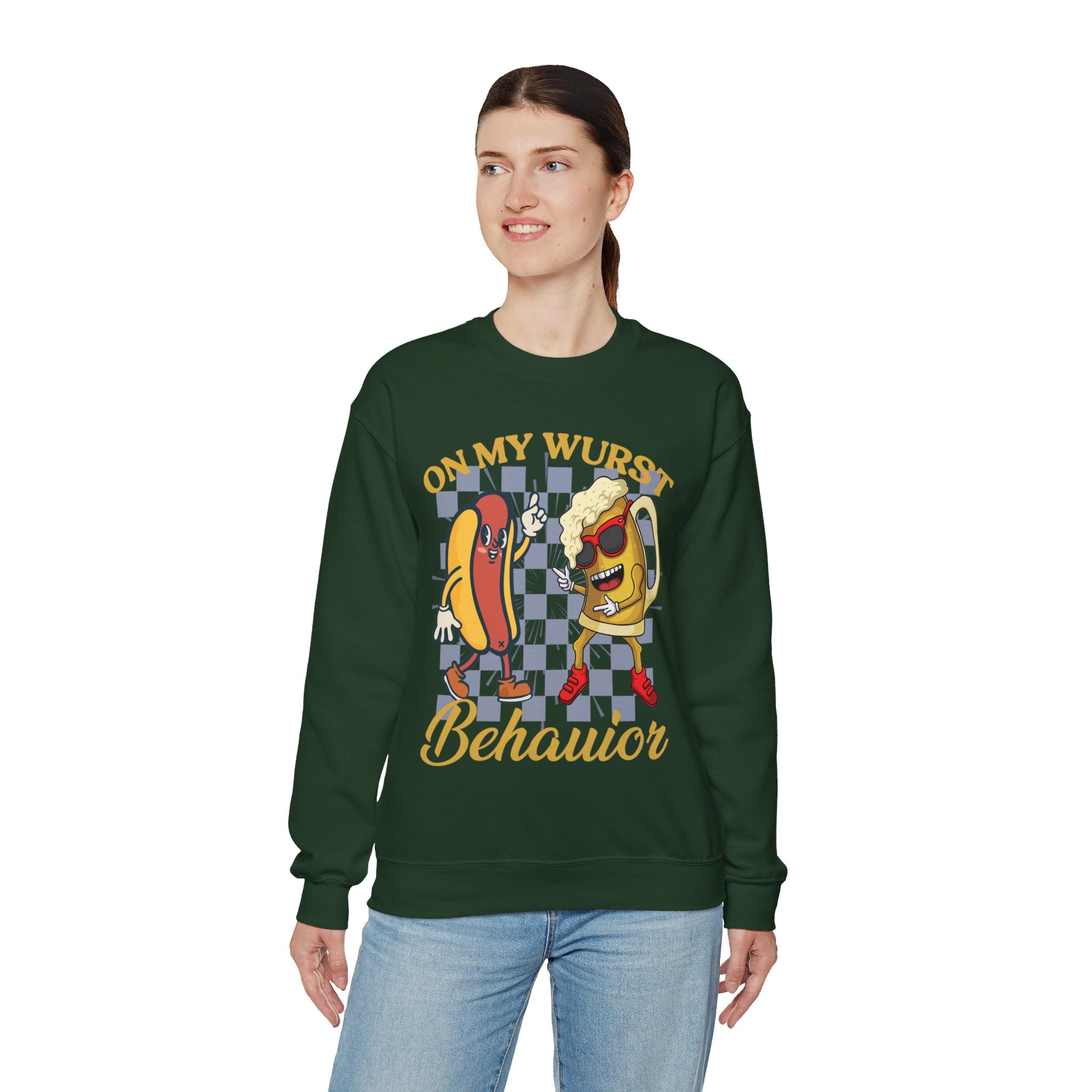 Funny Oktoberfest Sweatshirt, Wurst Behavior Schnitzel Faced Sweater, Group Drinking Shirts, Oktoberfest Shirts