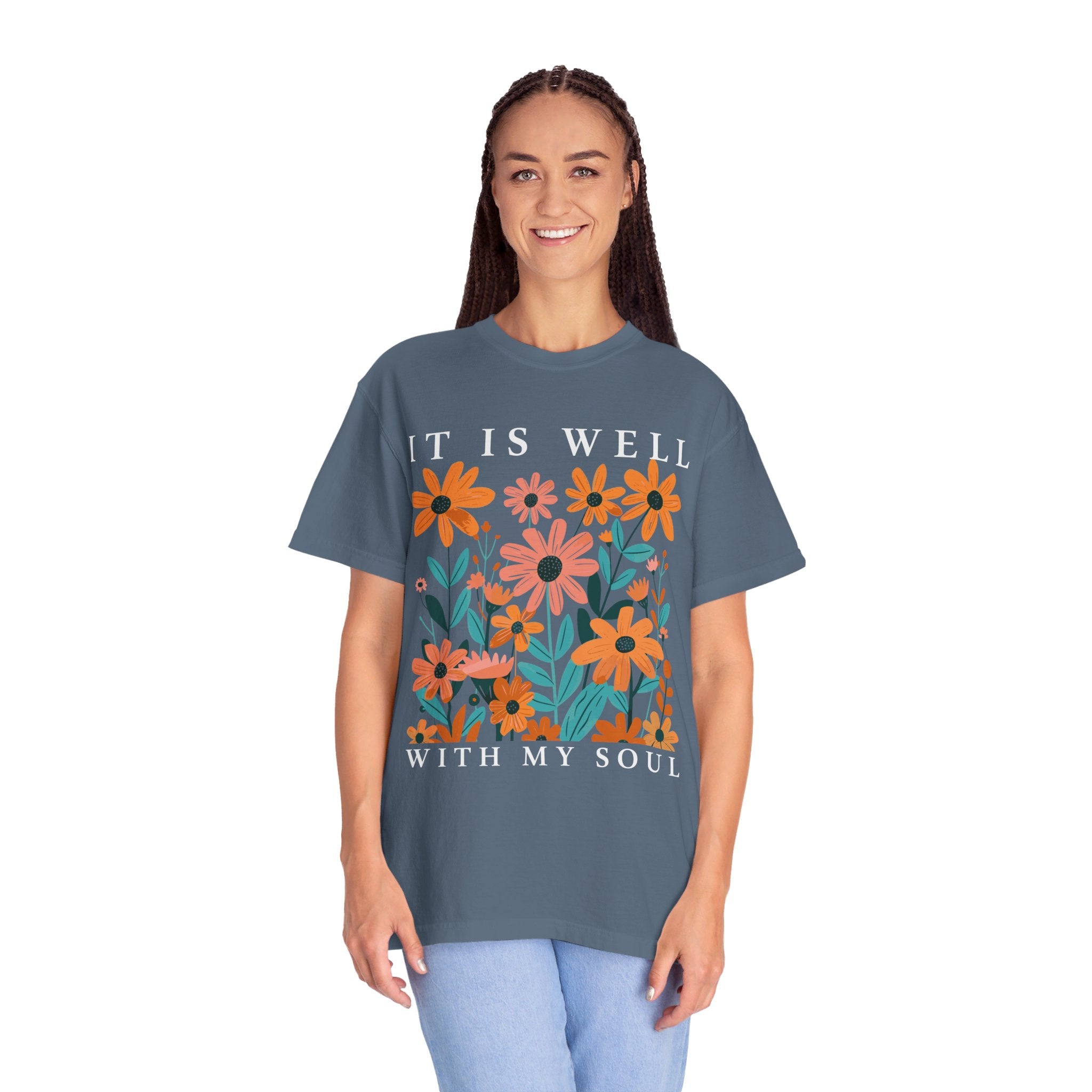 Christian Shirt, It is Well With My Soul Vintage Floral Tee, Religious Women Gift, Jesus Apparel, Bible Verse Shirt, Faith Shirt