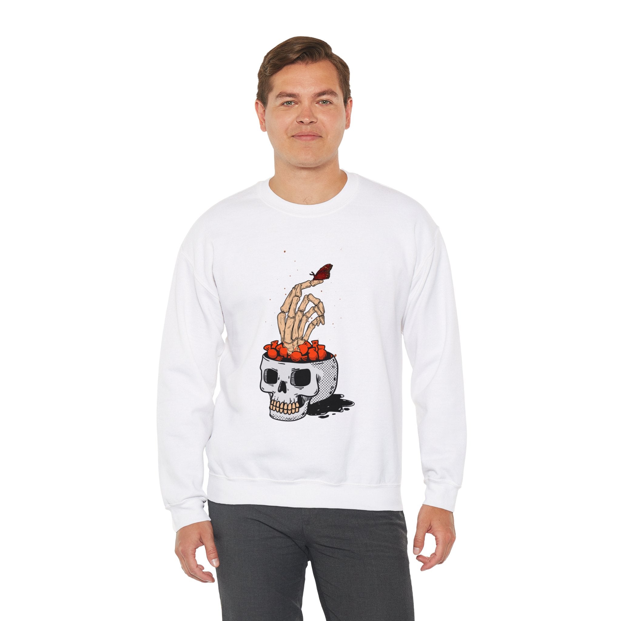 Skull skeleton hand halloween Sweatshirt, Skeleton Hand T-Shirt, Skeleton Shirt, Horror Gift, Skeleton Rock Tee, Rock and Roll Shirt