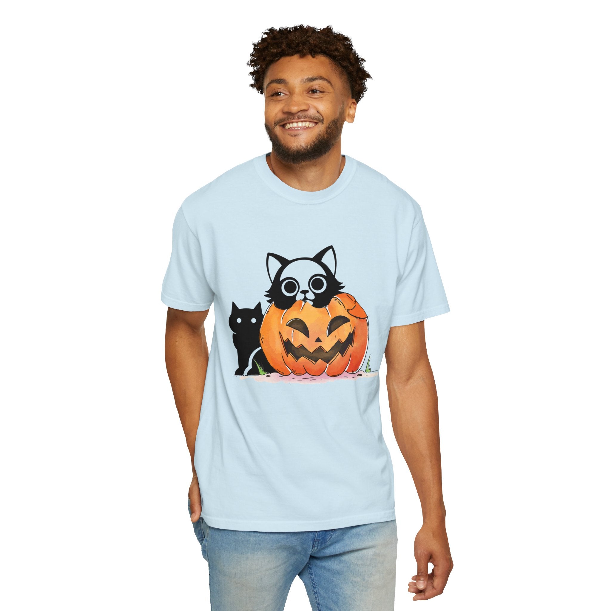 Vintage 90s Cat Halloween Shirt, Retro Halloween Shirt, Spooky Season Tee, Pumpkin Shirt, Halloween Shirt, Vintage Halloween Shirt