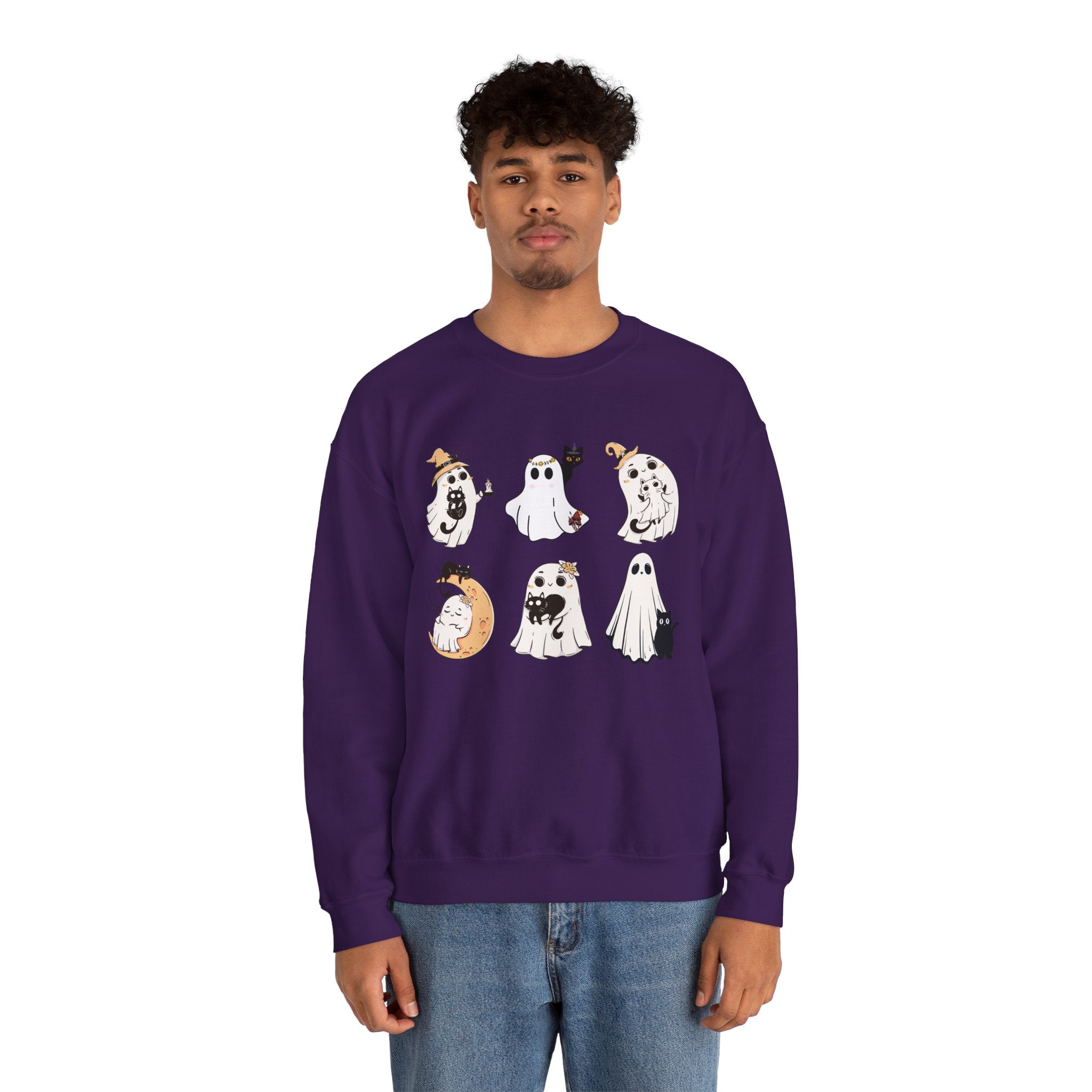 Ghost Cat Sweatshirt, Cat Halloween Shirt, Cat Ghost T-Shirt, Cat Lover Tshirt, Spooky Season Shirt, Halloween Sweater,Trendy Halloween Gift