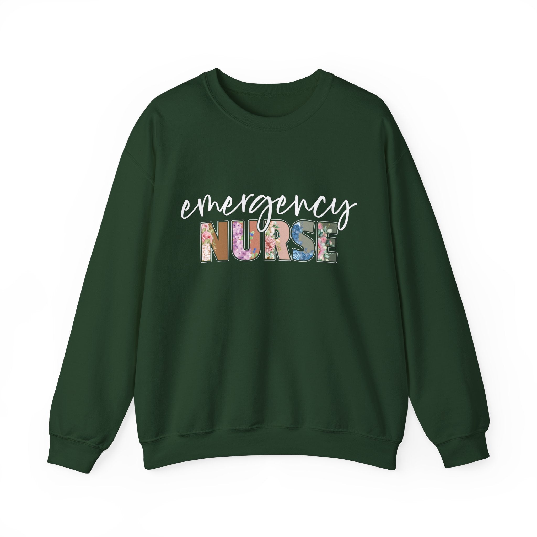 Floral Emergency Nurse Sweatshirt, Emergency Nurse Shirt Crewneck, ER Nurse Sweatshirt, Emergency Department Shirt Sweatshirt, Emergency Room Nurse