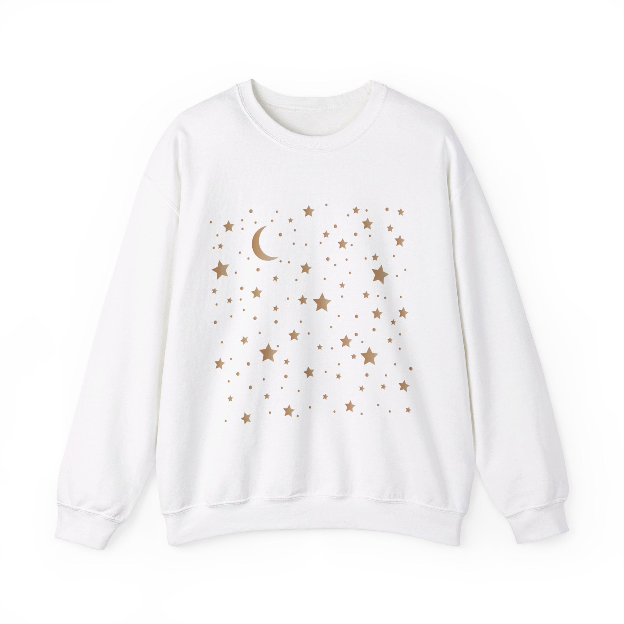 Unisex Moon And Starts Celestial Sweatshirt, Boho Moon And Stars Shirt, Gold Stars Shirt, Mystical Moon And Stars Shirt, Astronomy Shirt