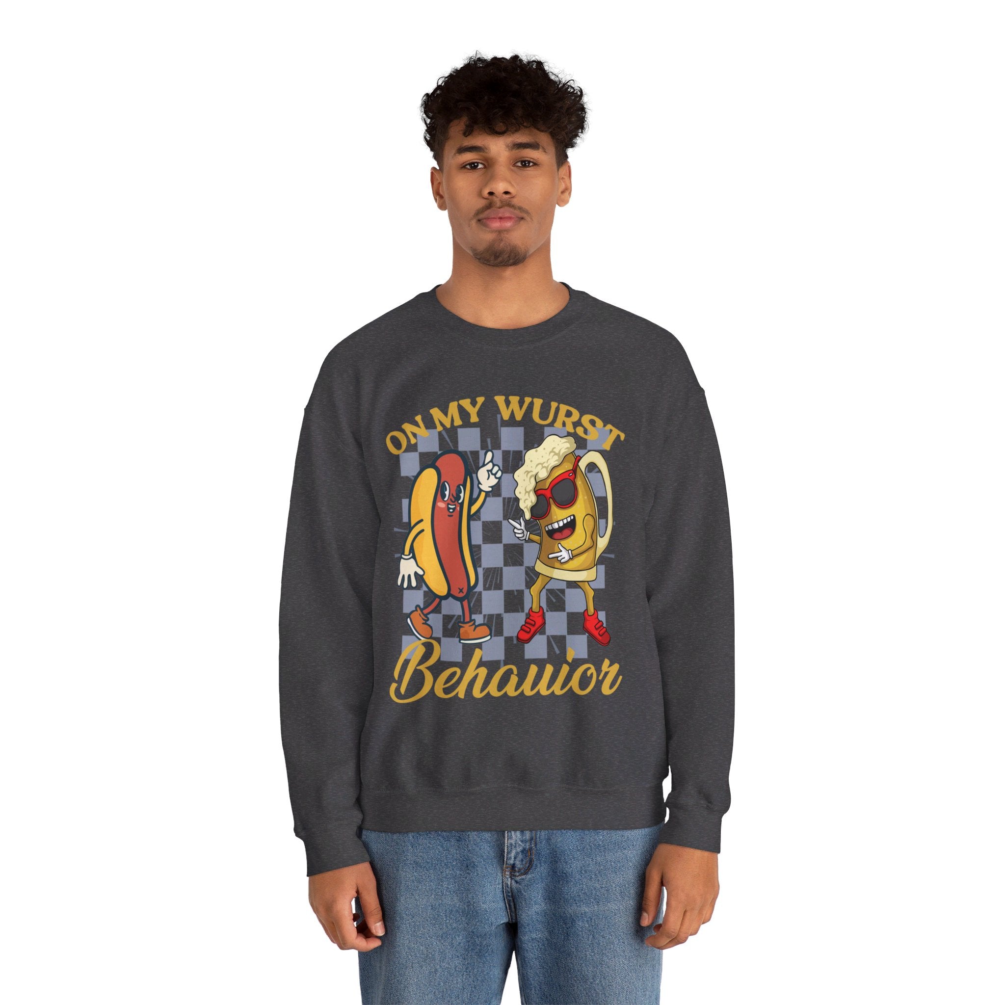 Funny Oktoberfest Sweatshirt, Wurst Behavior Schnitzel Faced Sweater, Group Drinking Shirts, Oktoberfest Shirts
