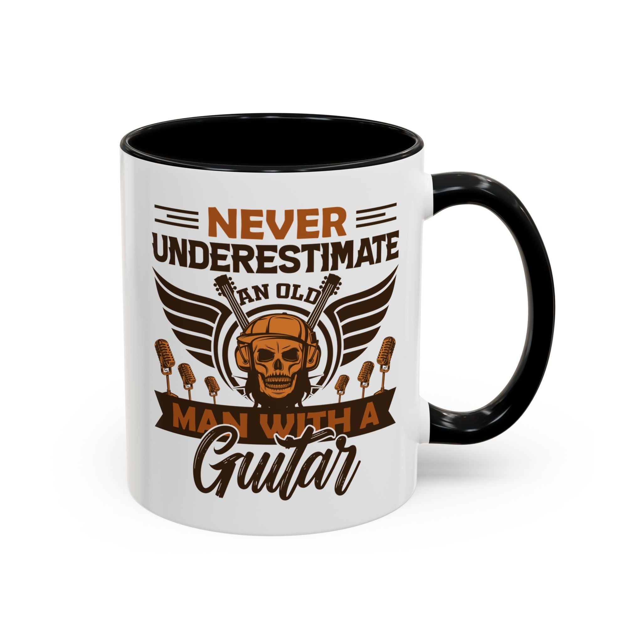 Never Underestimate an Old Man With a Guitar Mug, Guitar Coffee Mug, Funny Guitar Coffee Cup, Guitar Player Gifts, Guitar Dad Grandpa Presents