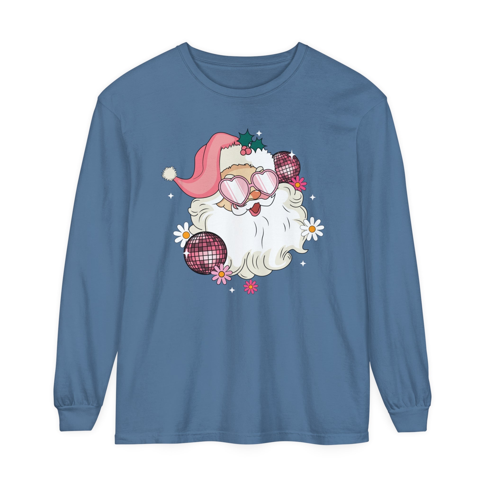 Retro Pink Christmas Santa shirt, Retro Pink Santa Hat long sleeve, Classic Christmas Santa, Pink Christmas, Vintage Santa Holiday, Pajamas