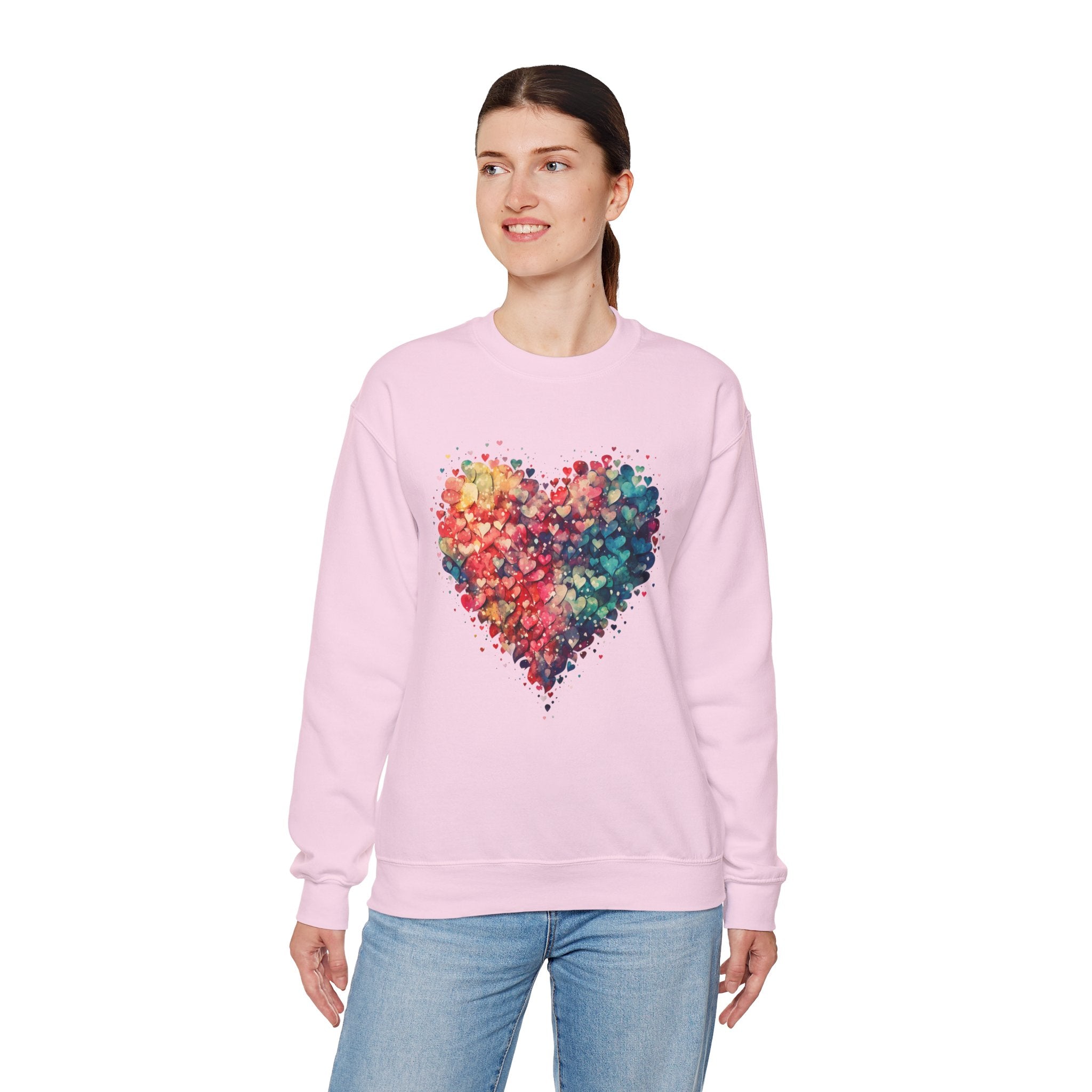 Valentines Watercolor Hearts Sweatshirt, Valentines Day Shirt, Cute Heart Sweatshirt, Trendy Valentine Love Shirt, Mother's day gift