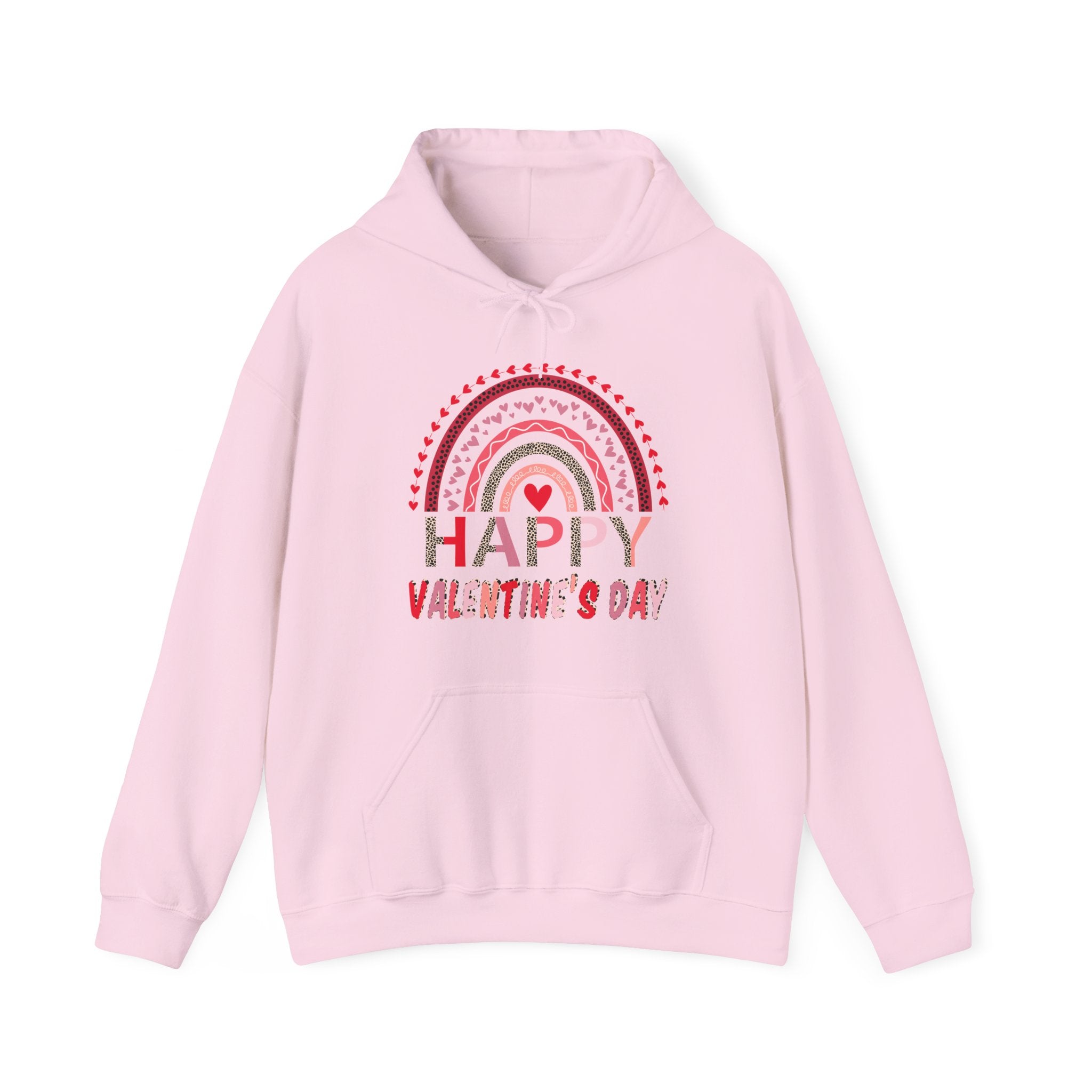 Happy Valentines Day Leopard Rainbow Red Women Valentine Men Hoodie Graphic Print Hooded Sweatshirt