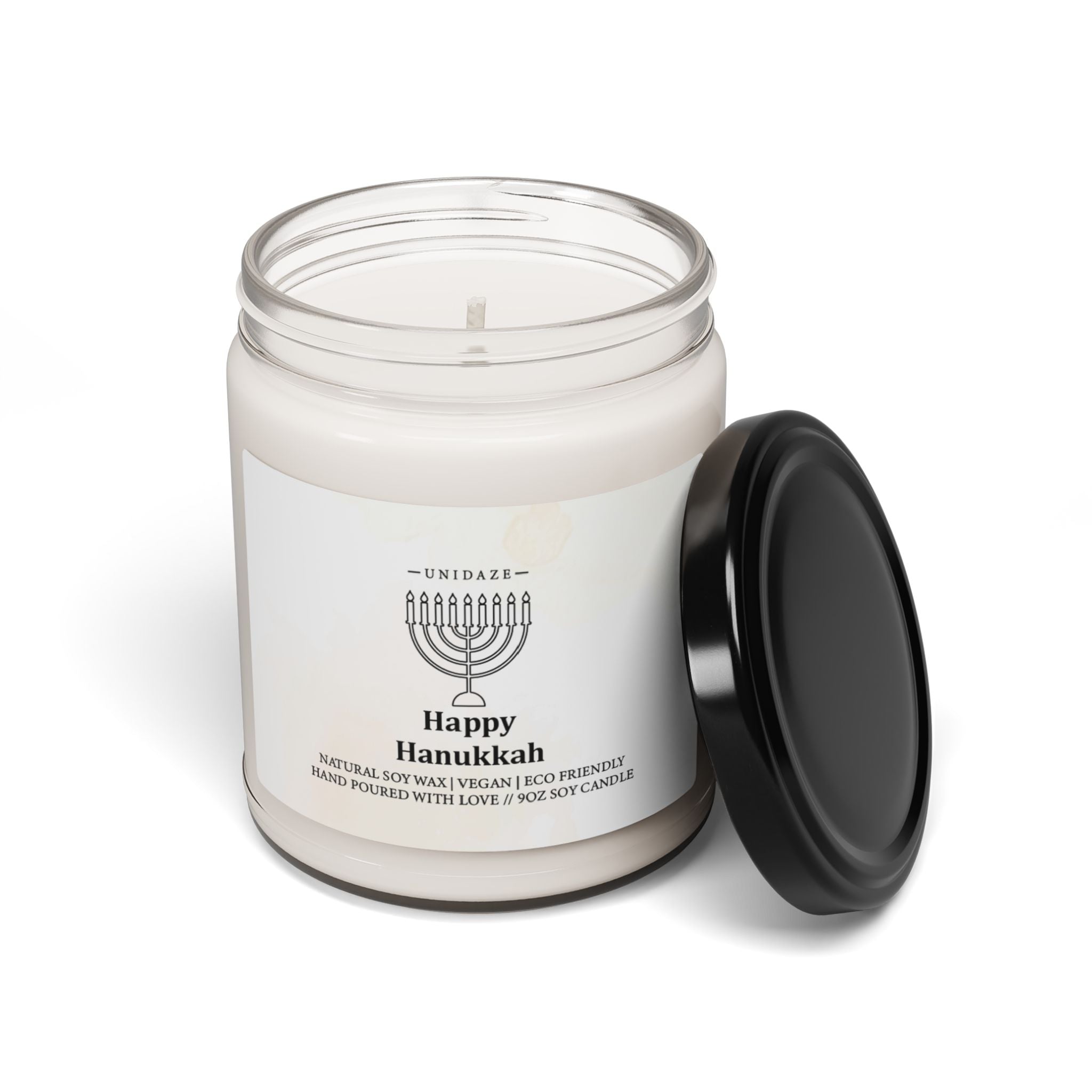 Happy Hanukkah Scented Soy Candle Decor Gift, Jewish Holiday Gift, Festive Of Lights