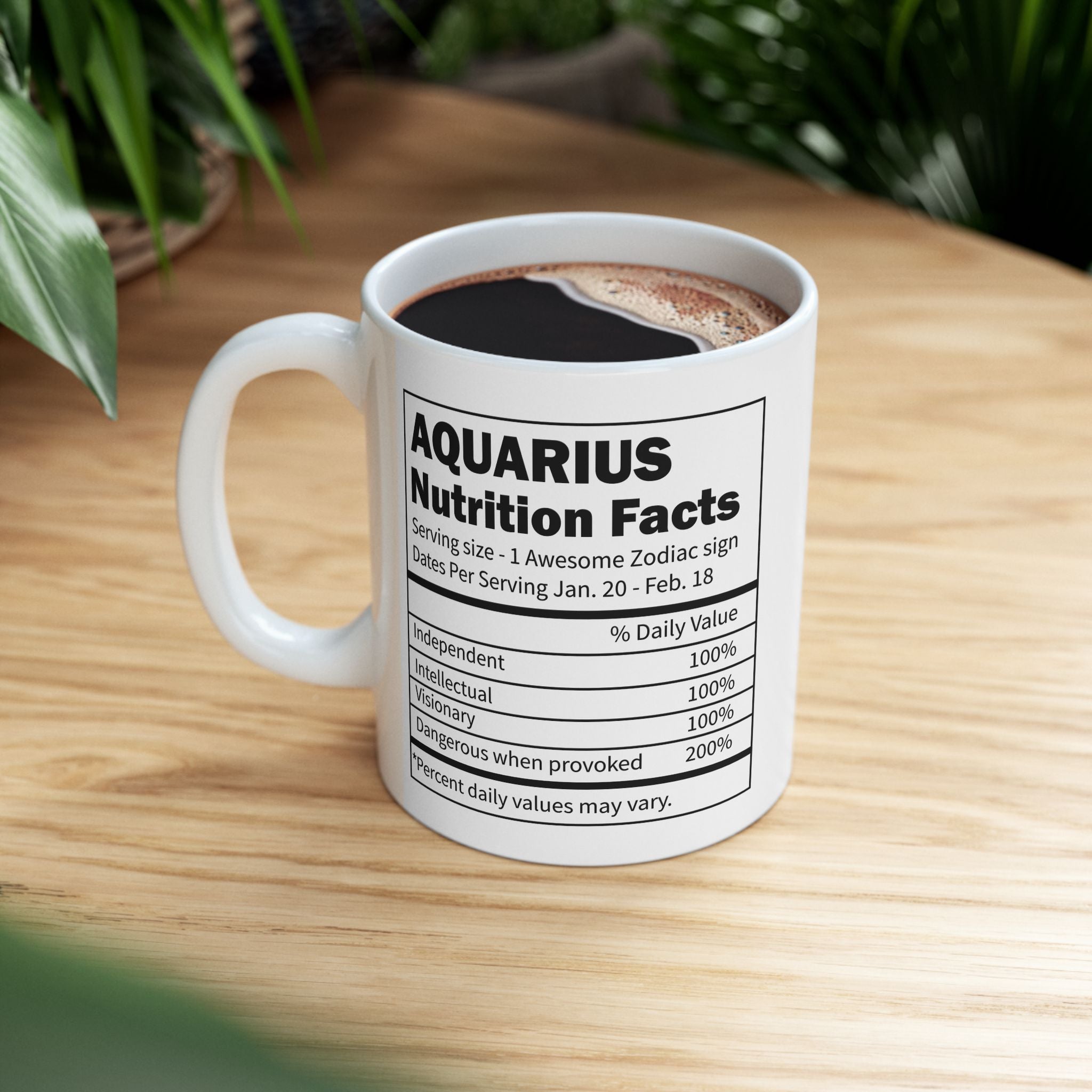 Aquarius Zodiac Mug, Aquarius Mug, Aquarius Birthday Gift, Aquarius Nutrition Facts, Horoscope Mugs, Astrology Gift