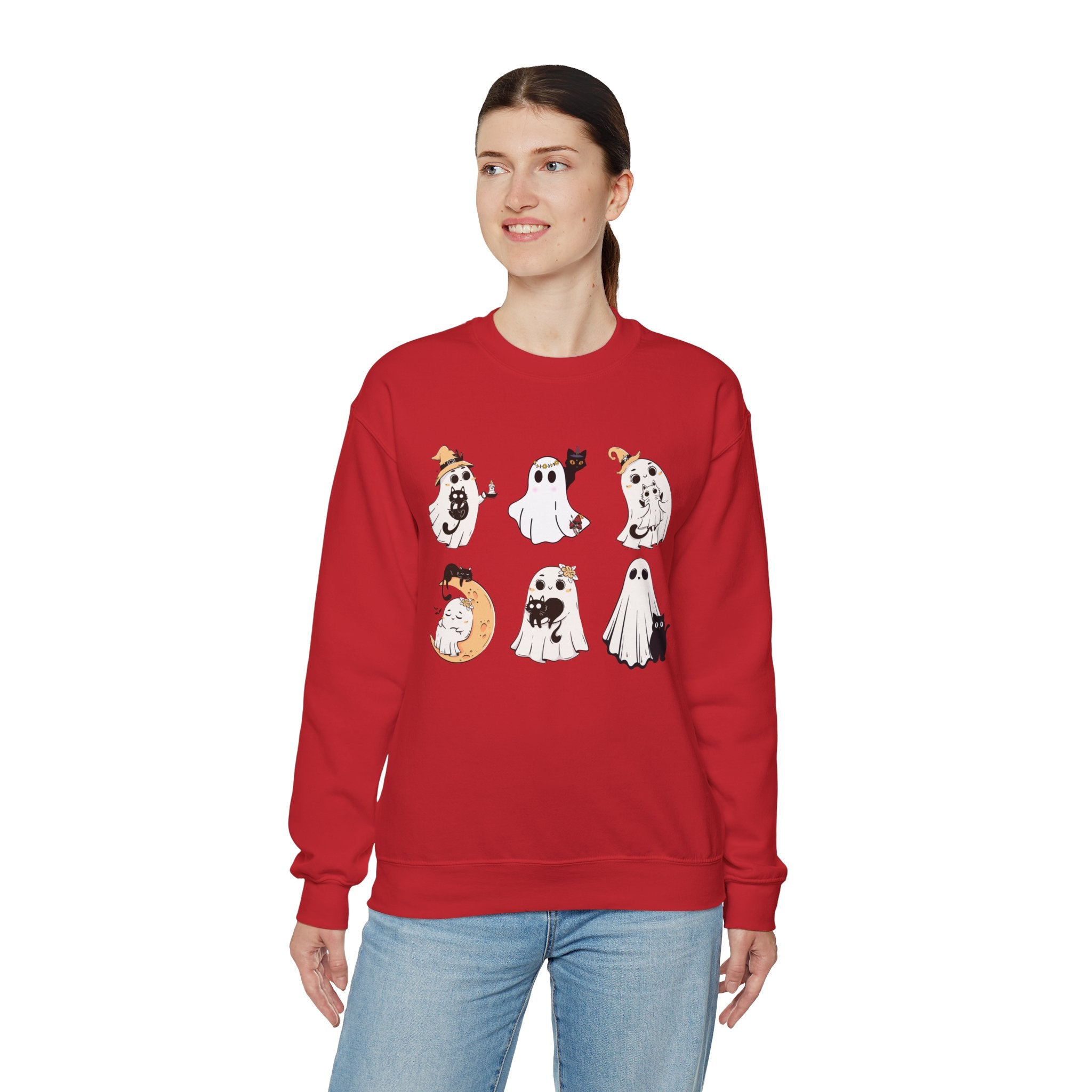 Ghost Cat Sweatshirt, Cat Halloween Shirt, Cat Ghost T-Shirt, Cat Lover Tshirt, Spooky Season Shirt, Halloween Sweater,Trendy Halloween Gift