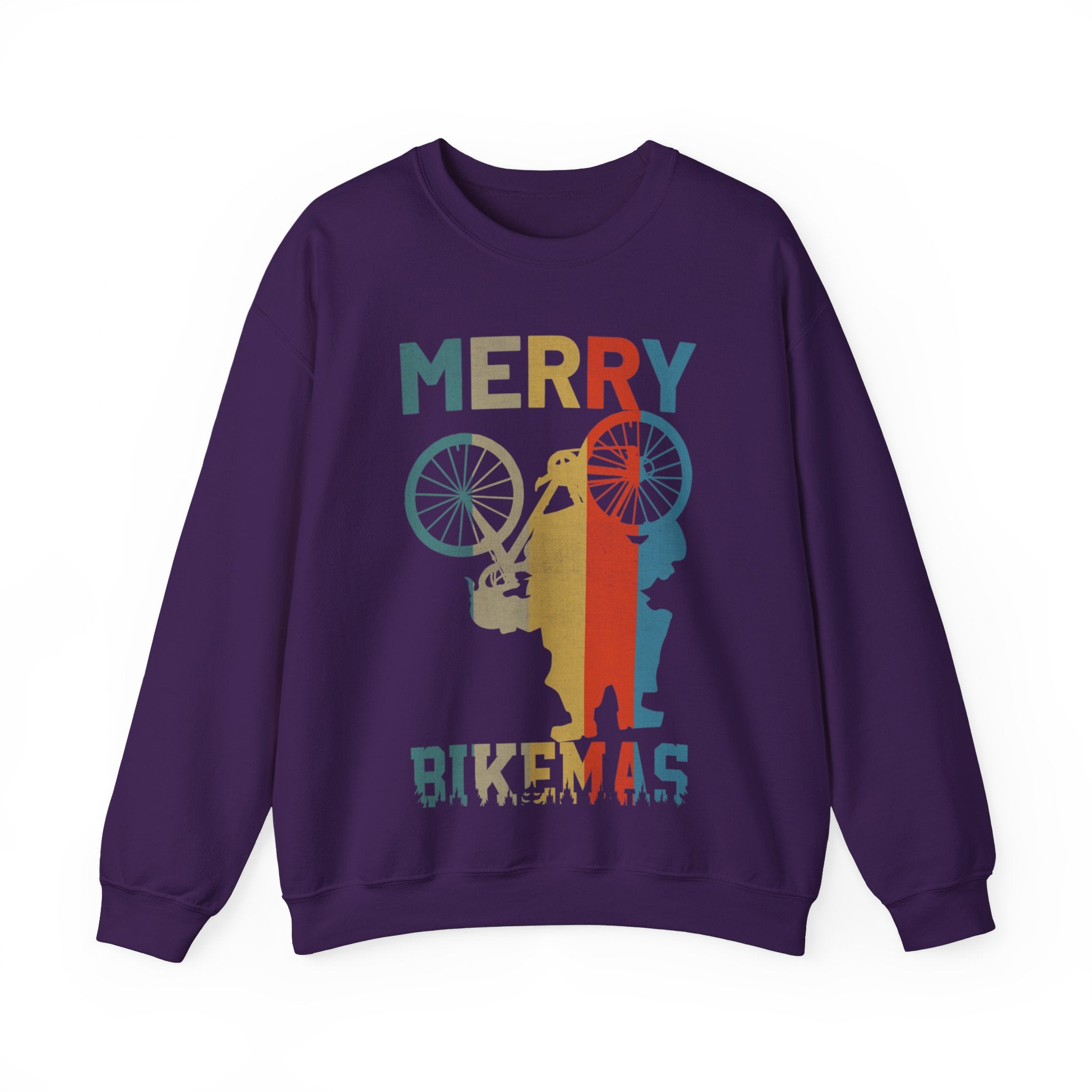 Retro Vintage Christmas Cyclist Sweatshirt, Merry Bikemas Shirt, Christmas Sweatshirt, Holiday shirt, Holiday Gifts