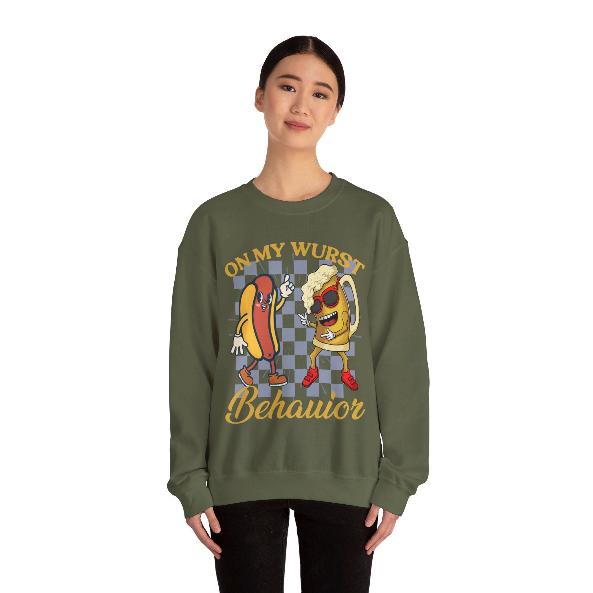 Funny Oktoberfest Sweatshirt, Wurst Behavior Schnitzel Faced Sweater, Group Drinking Shirts, Oktoberfest Shirts