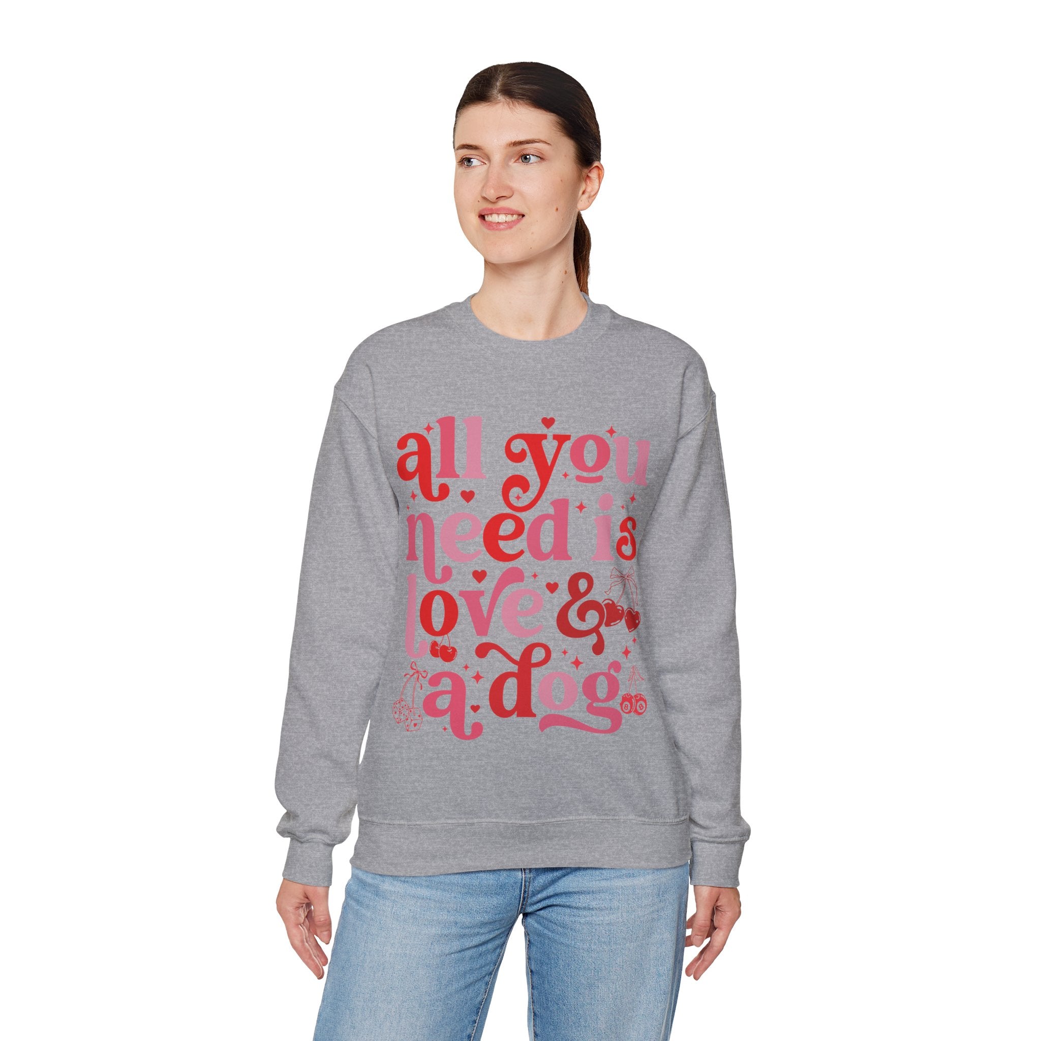 Dog Mom Sweatshirt Valentines, All You Need Is Love Sweatshirt, Womens Dog Lover Shirt, Dog Mama Sweatshirt, All You Need Is Love and a Dog